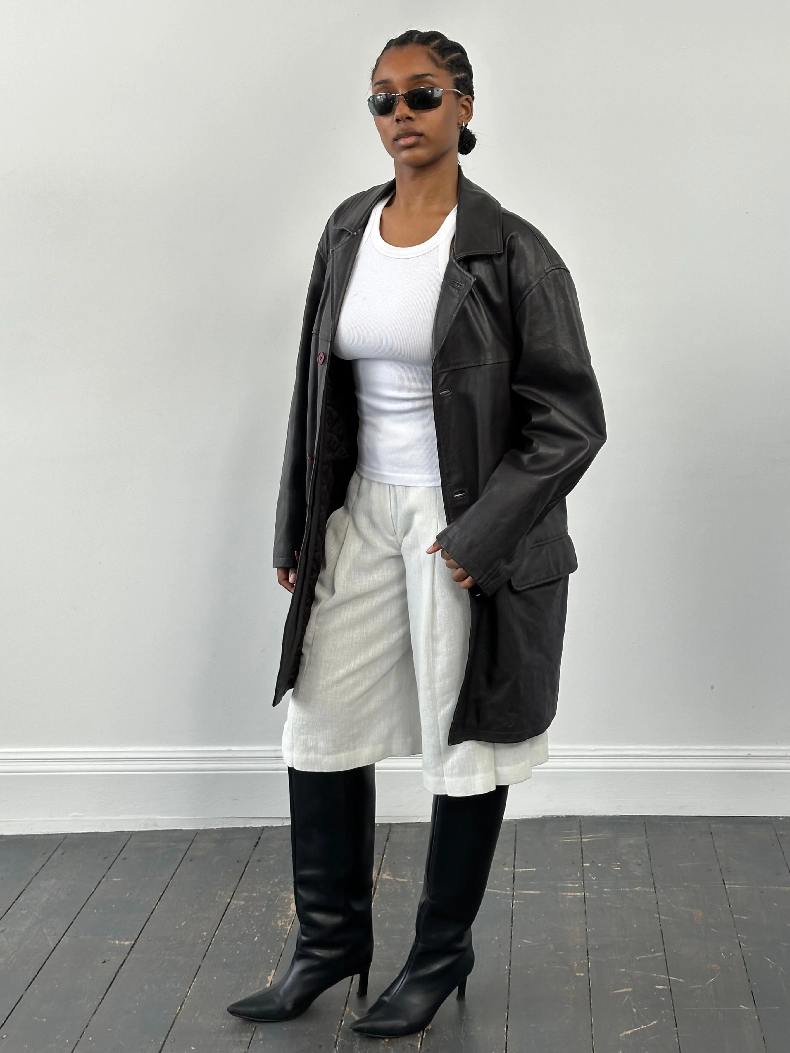Conbipel 1990s Leather Trench Coat - XL - Image 3