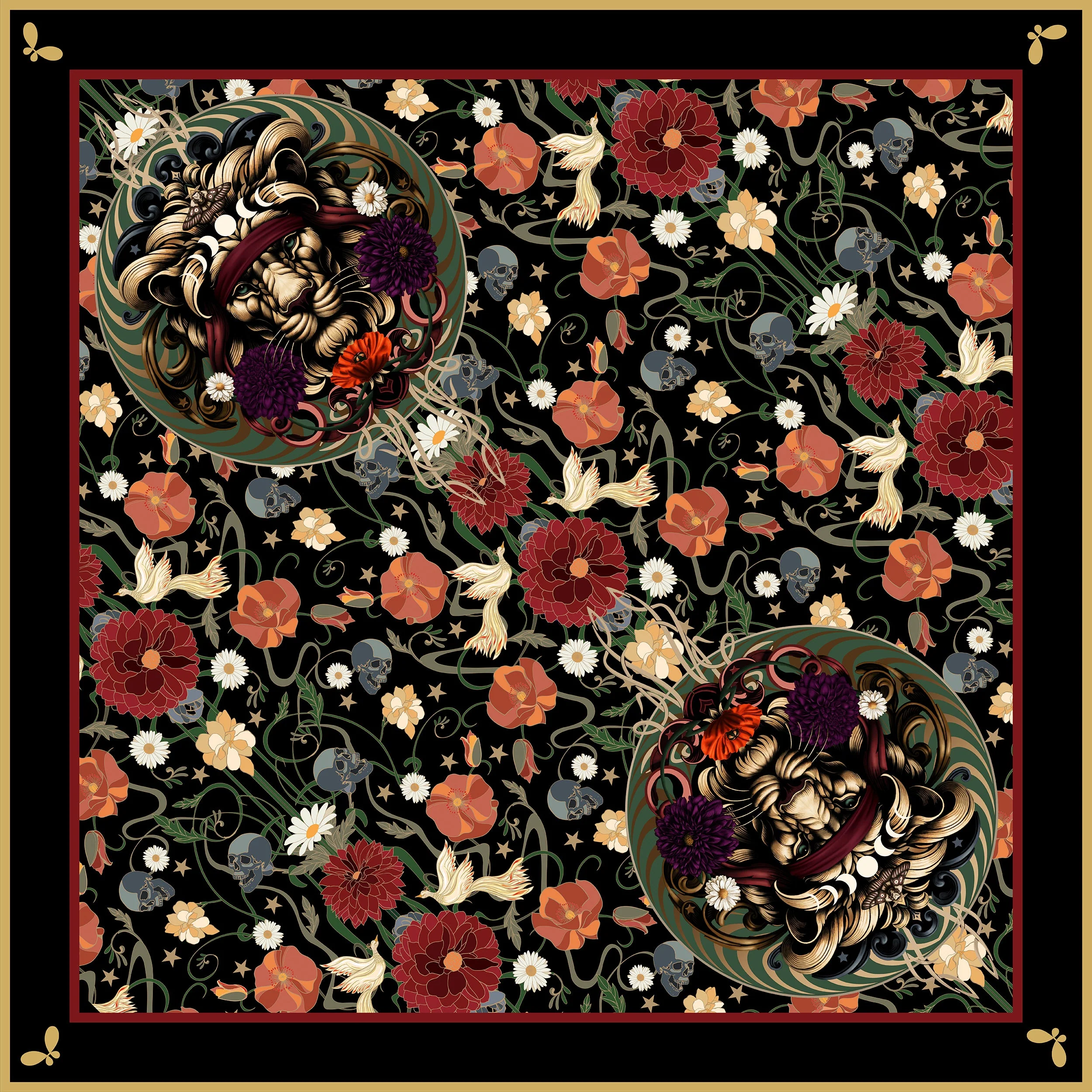 Dahlia Silk large Silk Scarf - Image 19