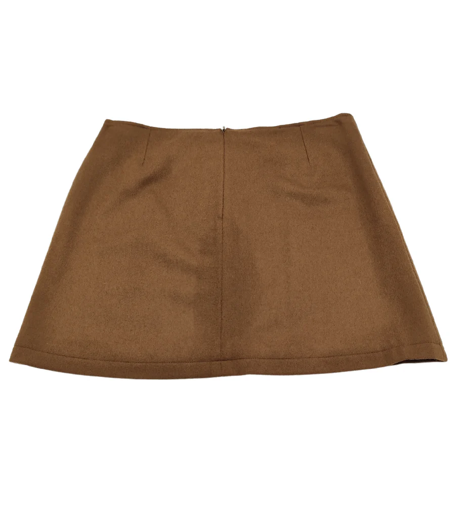 DOLCE & GABBANA BROWN WOOL MINI SKIRT NWT - Image 6