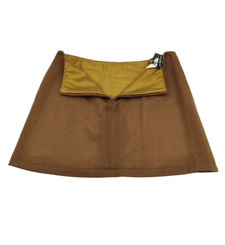 DOLCE & GABBANA BROWN WOOL MINI SKIRT NWT - Image 7