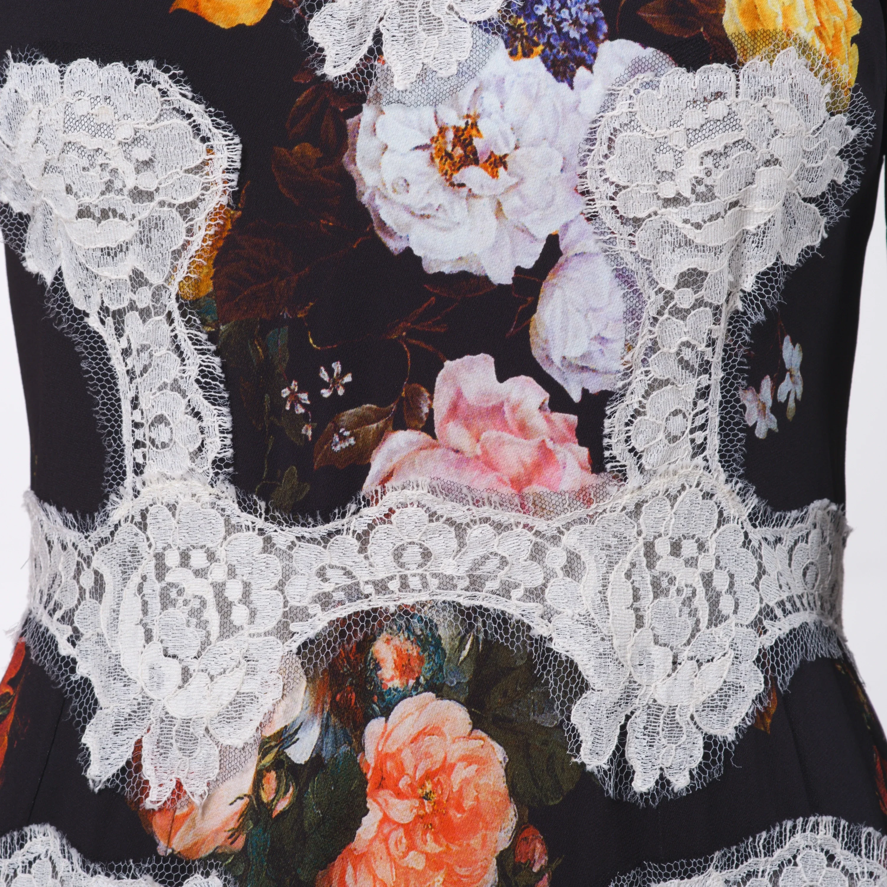 Dolce & Gabbana Floral Print Dress with Lace Details - '10s - Image 13