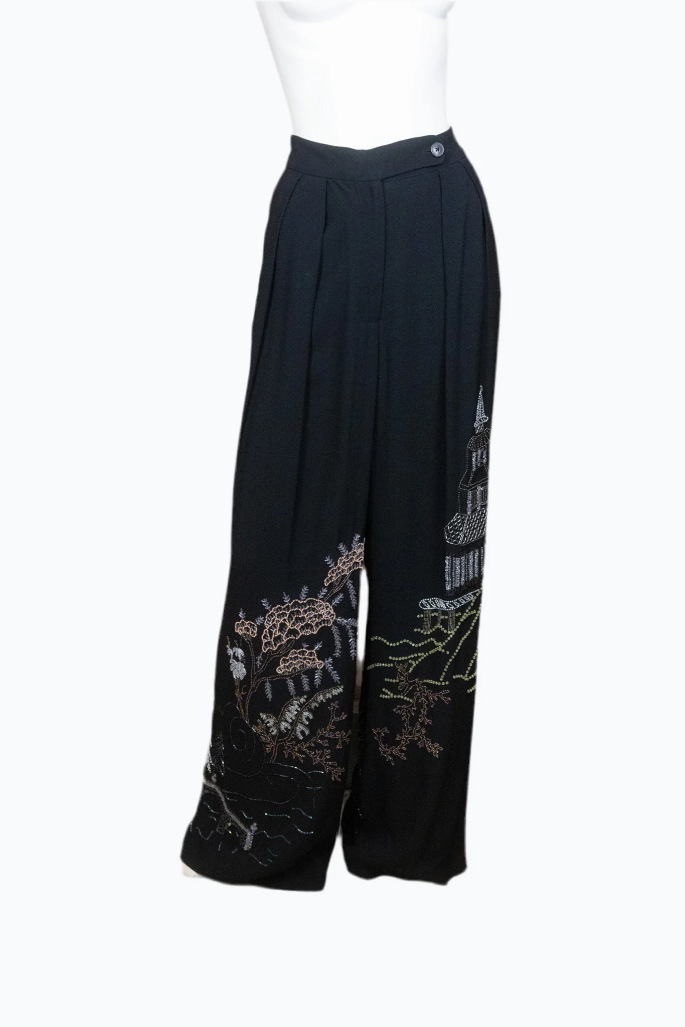 Dries Van Noten, 90s beaded chinoiserie silk trousers - Image 13