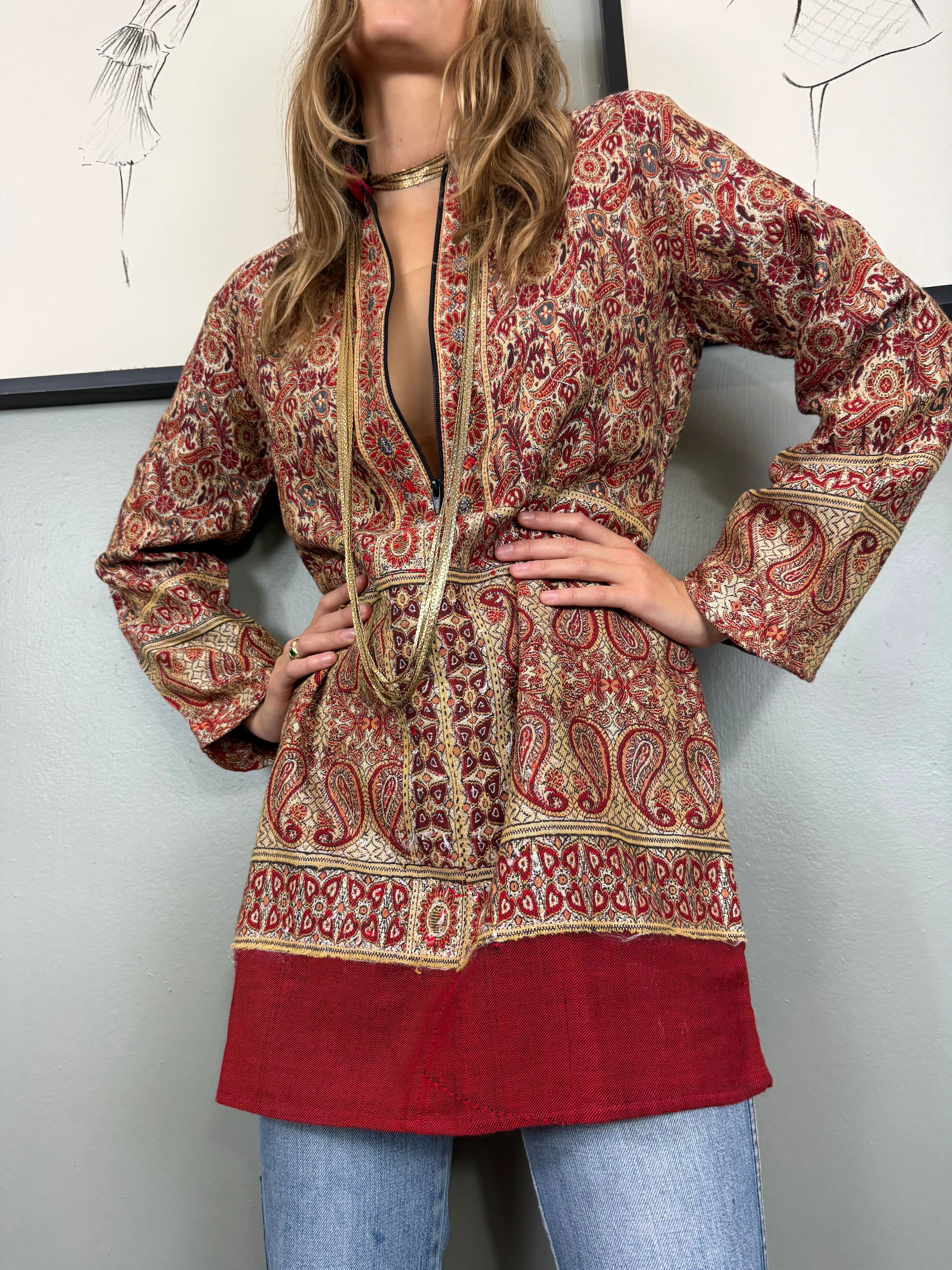 Eros, 40s paisley wool zip tunic - Image 8
