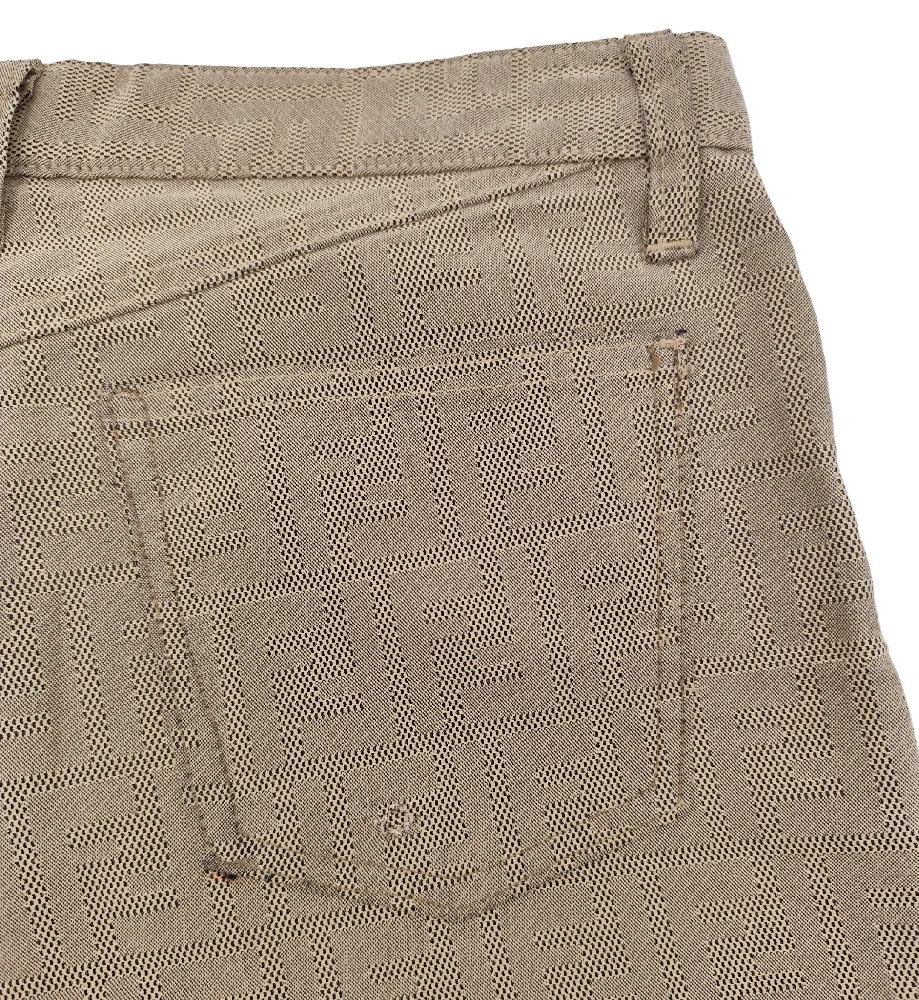 FENDI TAN MONOGRAM STRAIGHT CROPPED PANTS - Image 6