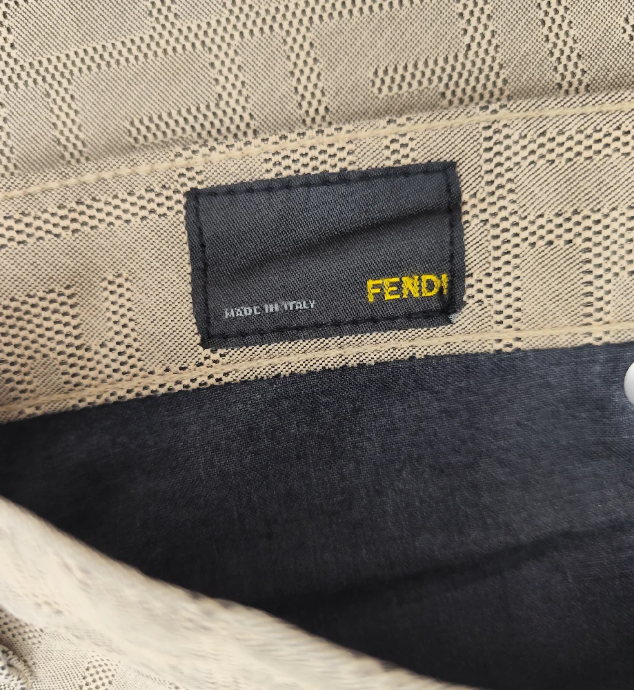 FENDI TAN MONOGRAM STRAIGHT CROPPED PANTS - Image 8