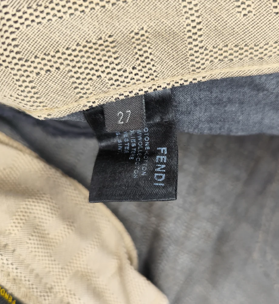 FENDI TAN MONOGRAM STRAIGHT CROPPED PANTS - Image 9