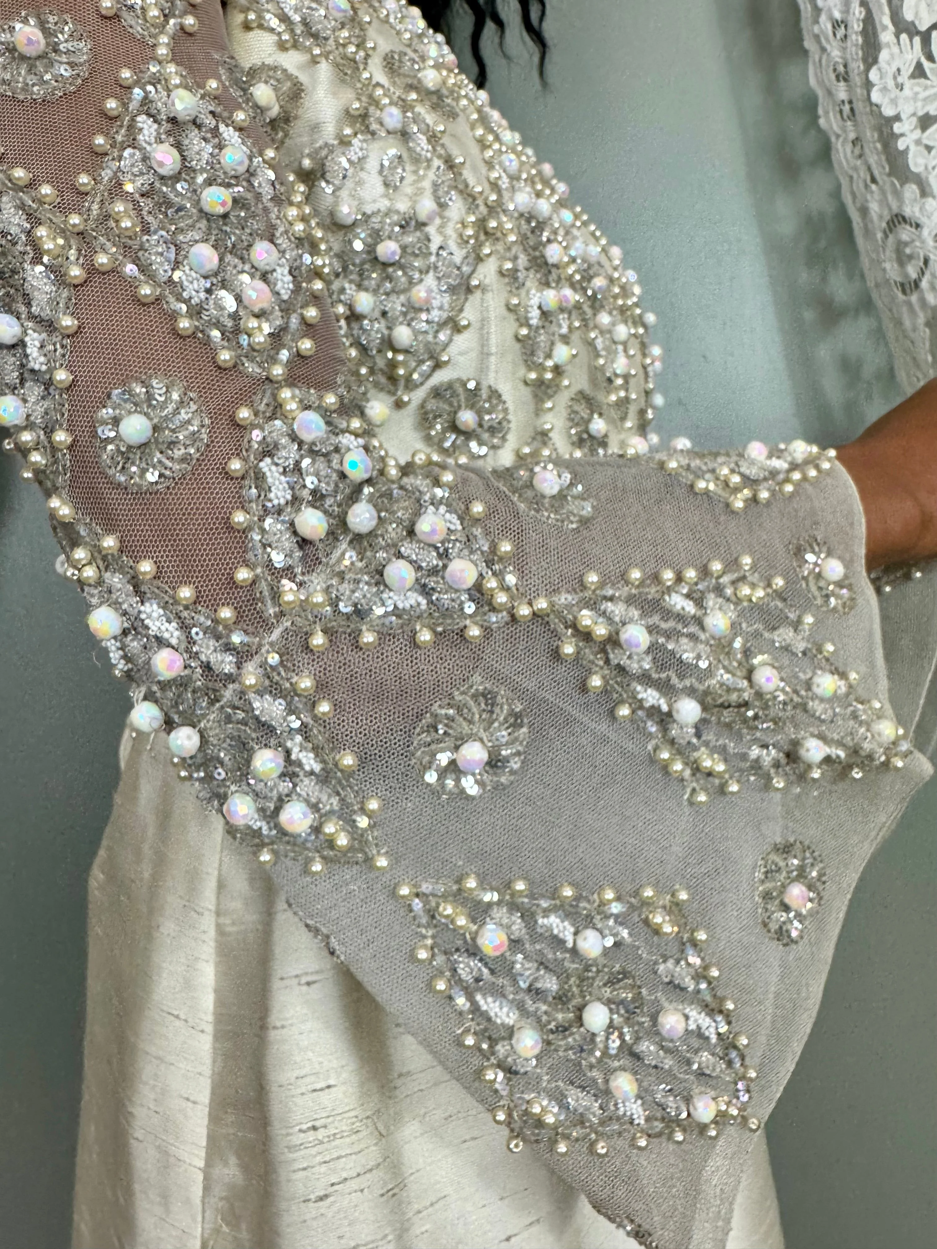 Fifi, 60s couture beaded silk and net dress - Image 7