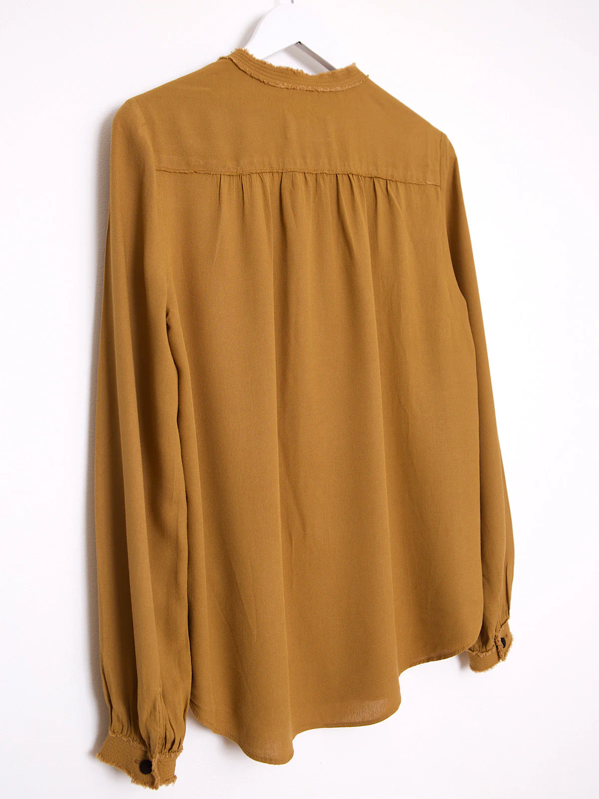 Flowing brown blouse shirt Mao collar by Zadig & Voltaire - Image 5
