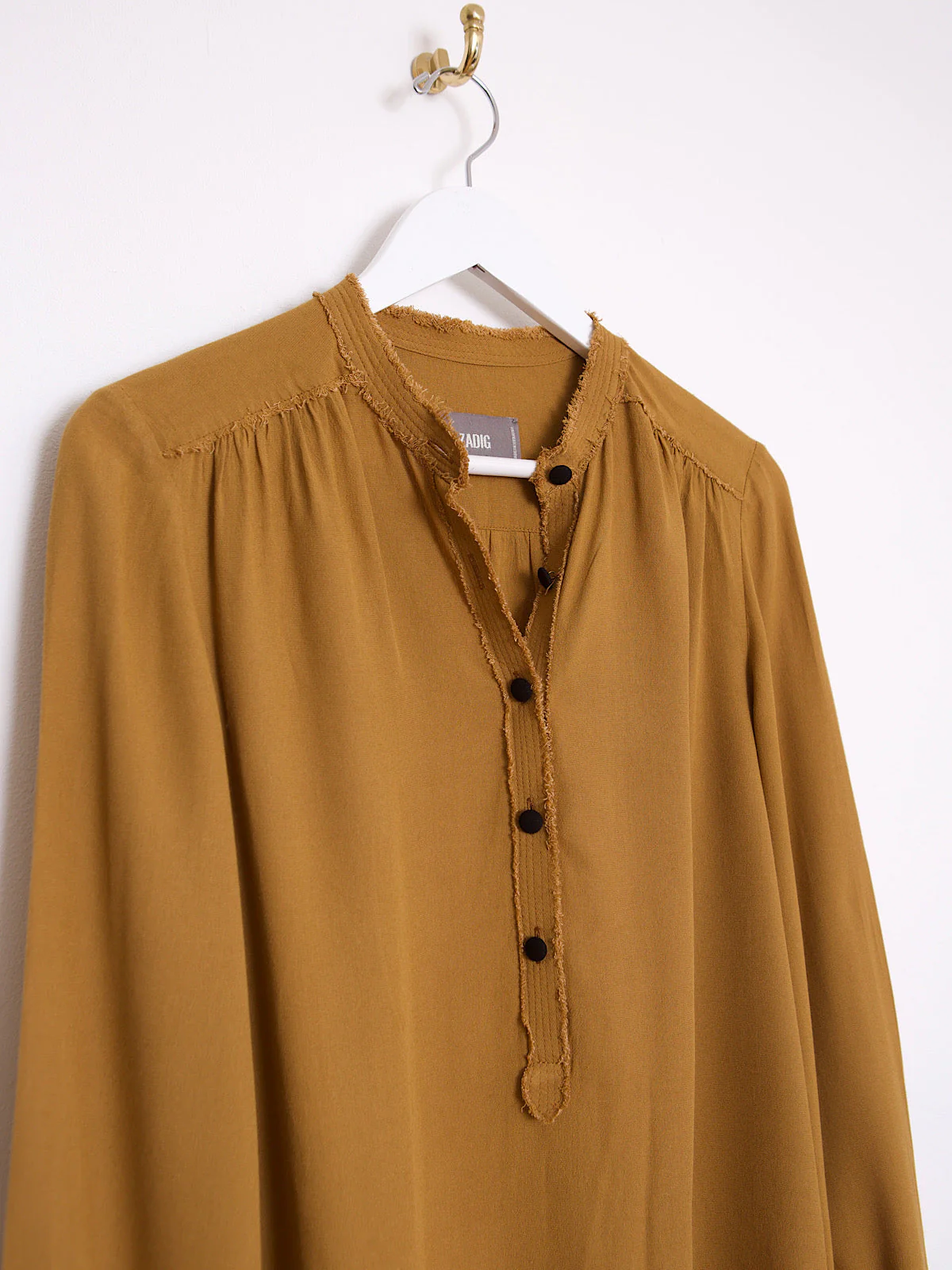 Flowing brown blouse shirt Mao collar by Zadig & Voltaire - Image 8