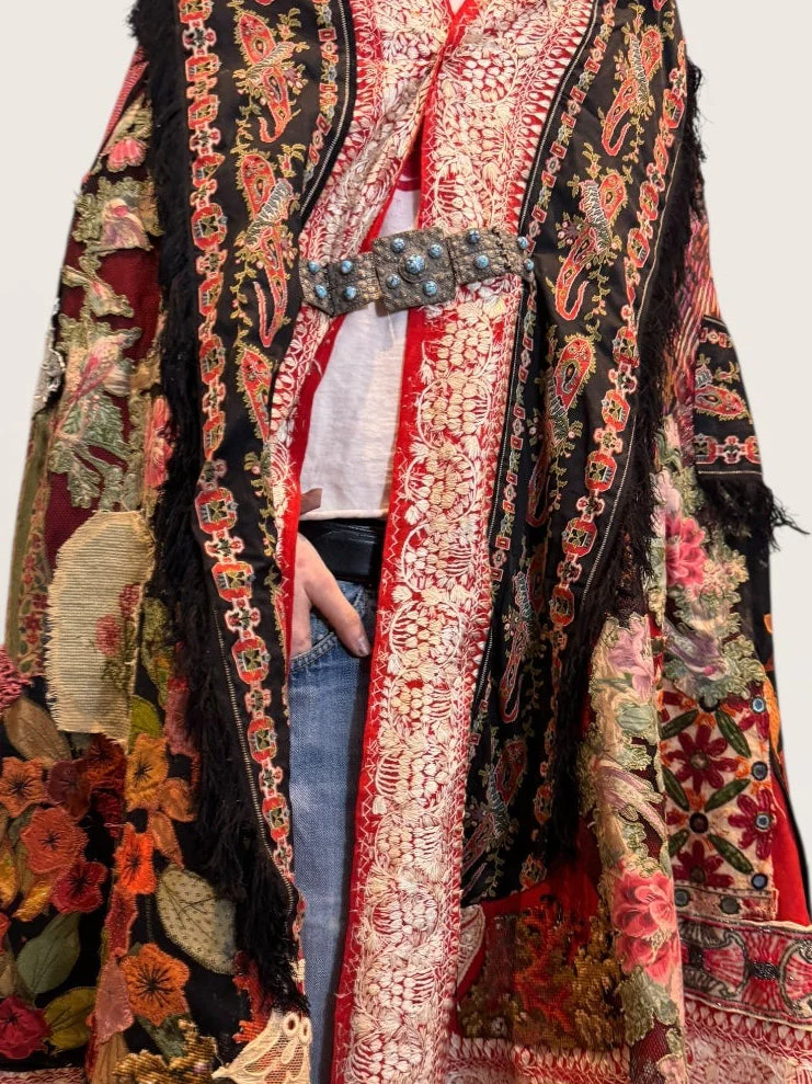 Fray, reworked Kashmiri embroidered and beaded cape - Image 8