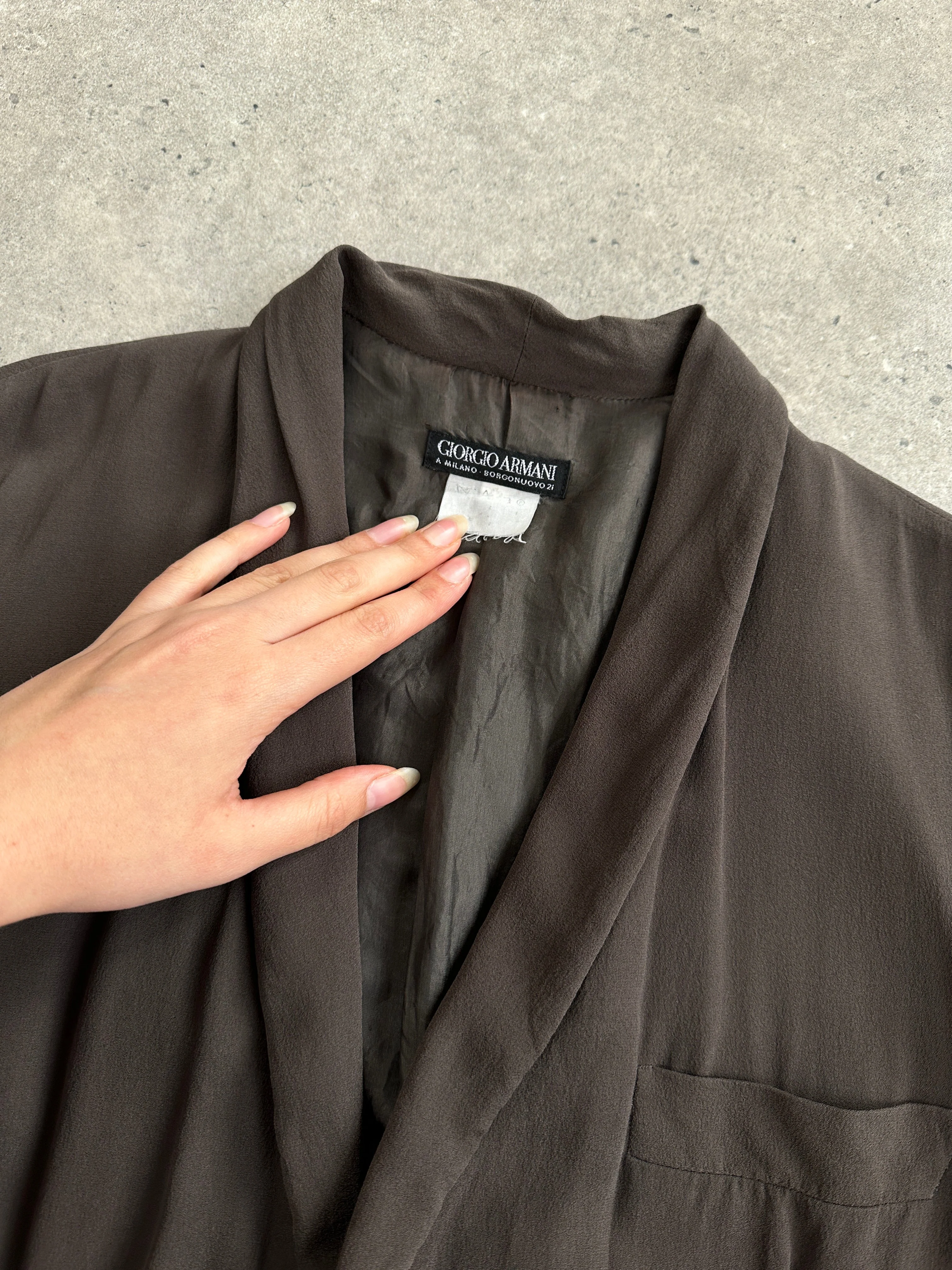 Giorgio Armani Black Label Silk Blazer - M - Image 3