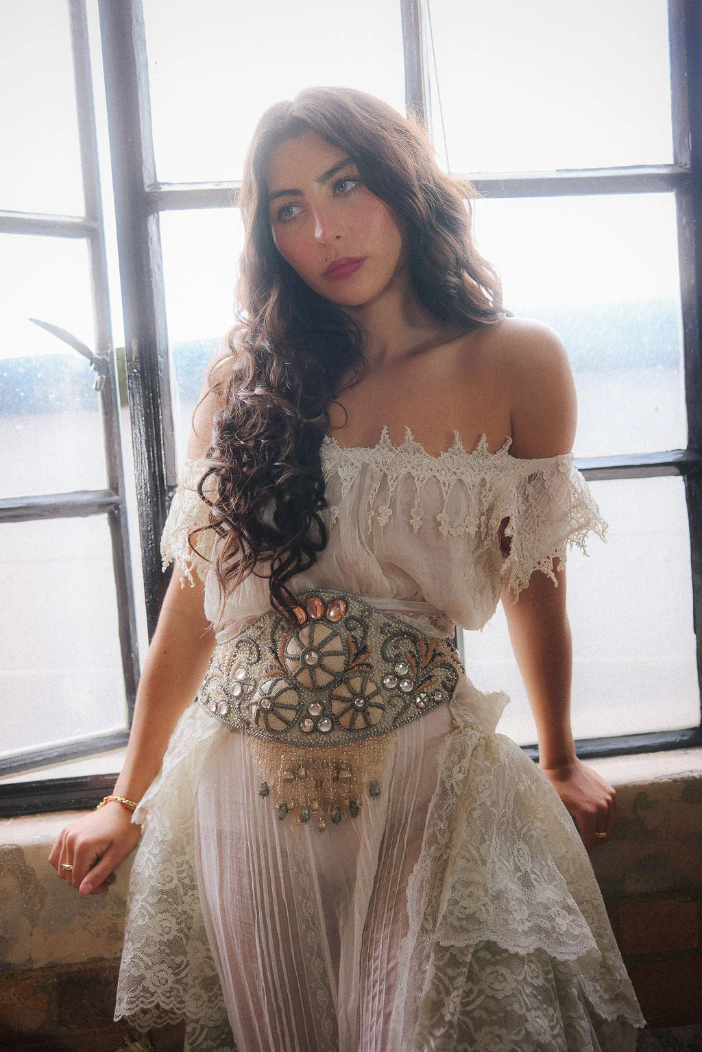 Glaze, Victorian reworked cotton and lace tiered dress - Image 22