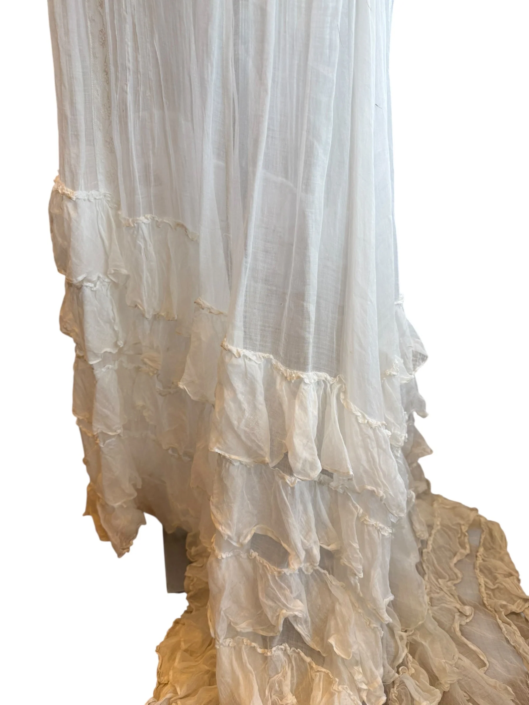Glaze, Victorian reworked cotton and lace tiered dress - Image 37