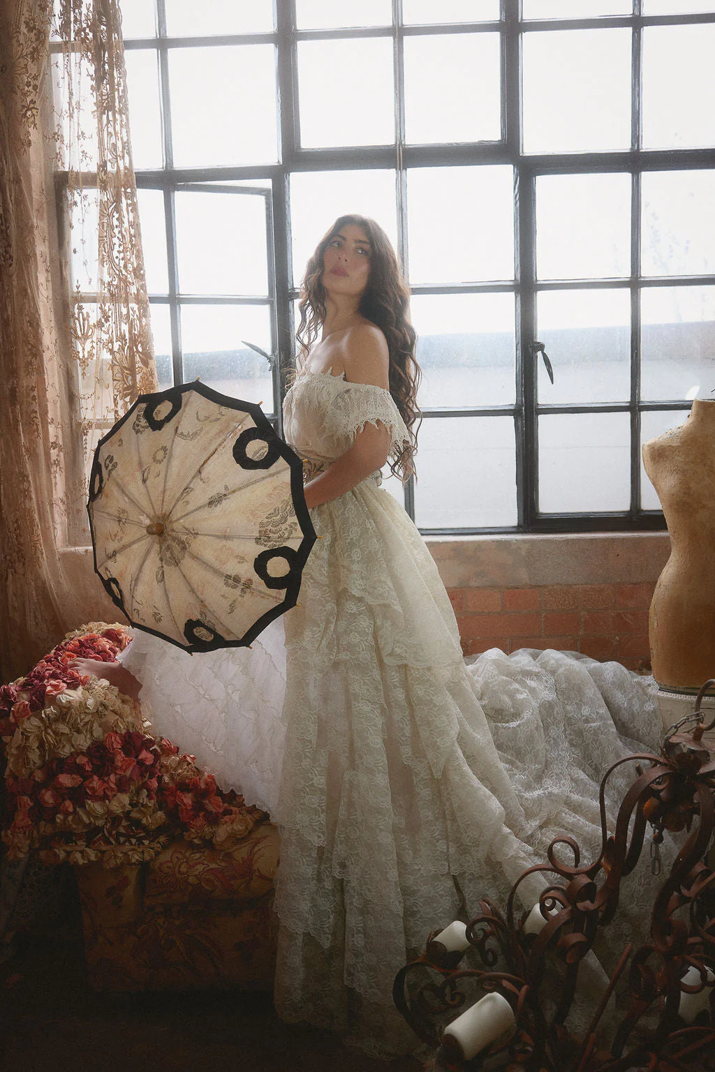 Glaze, Victorian reworked cotton and lace tiered dress - Image 51