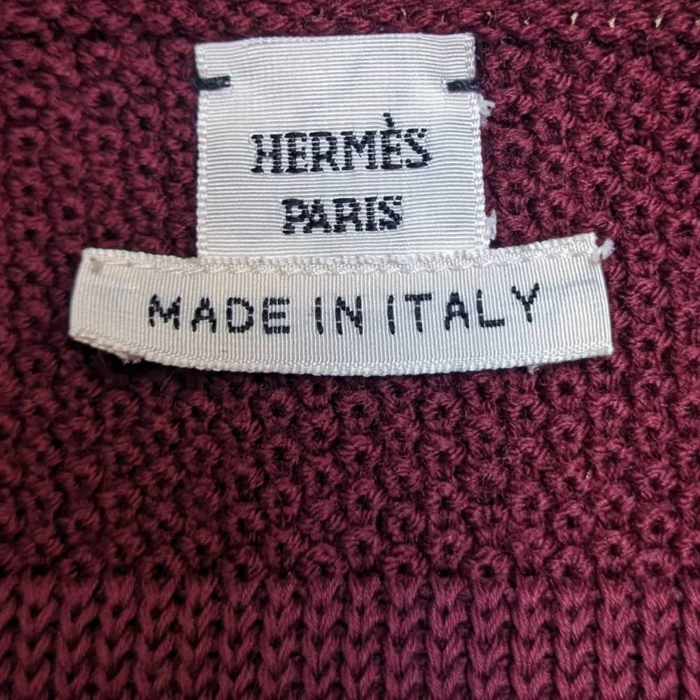 Hermès Burgundy Wool Knitted Sweater - 2000s - Image 48