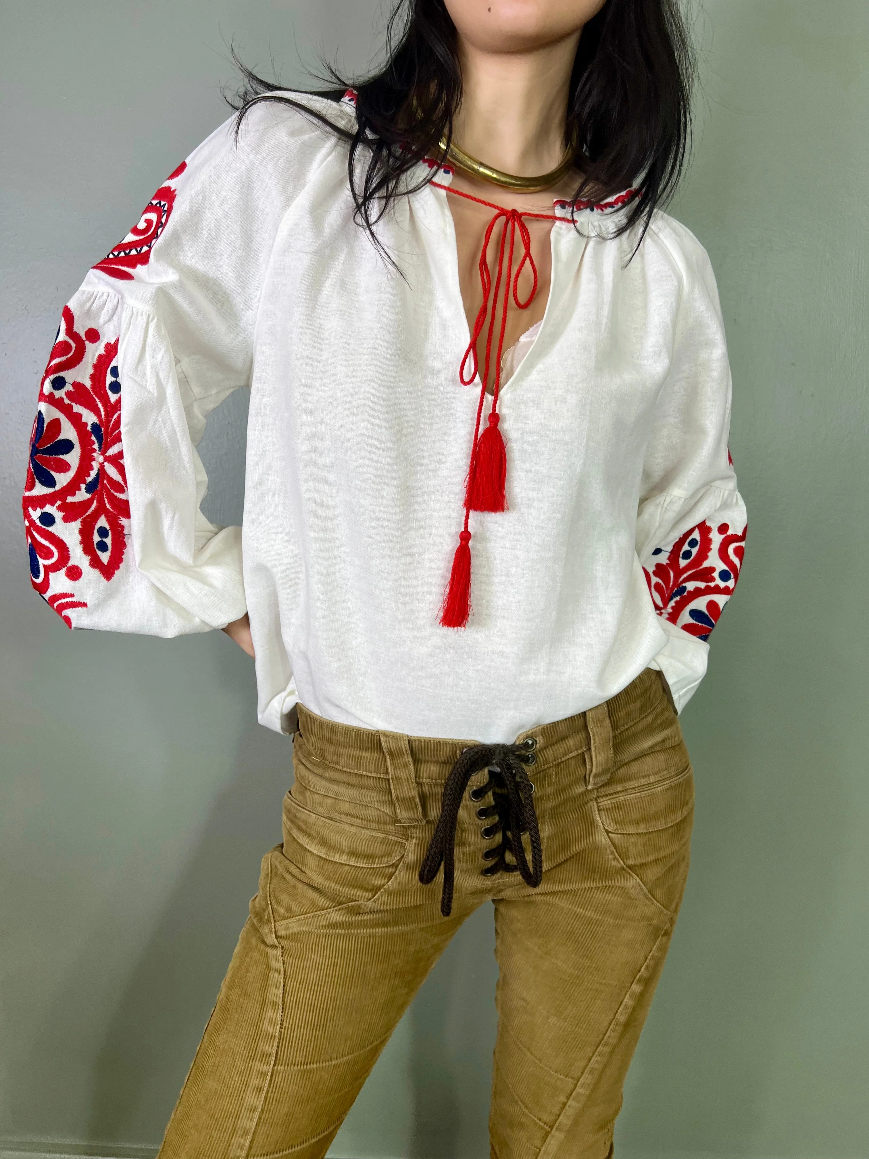 Iona, 70s cotton embroidered blouse - Image 5