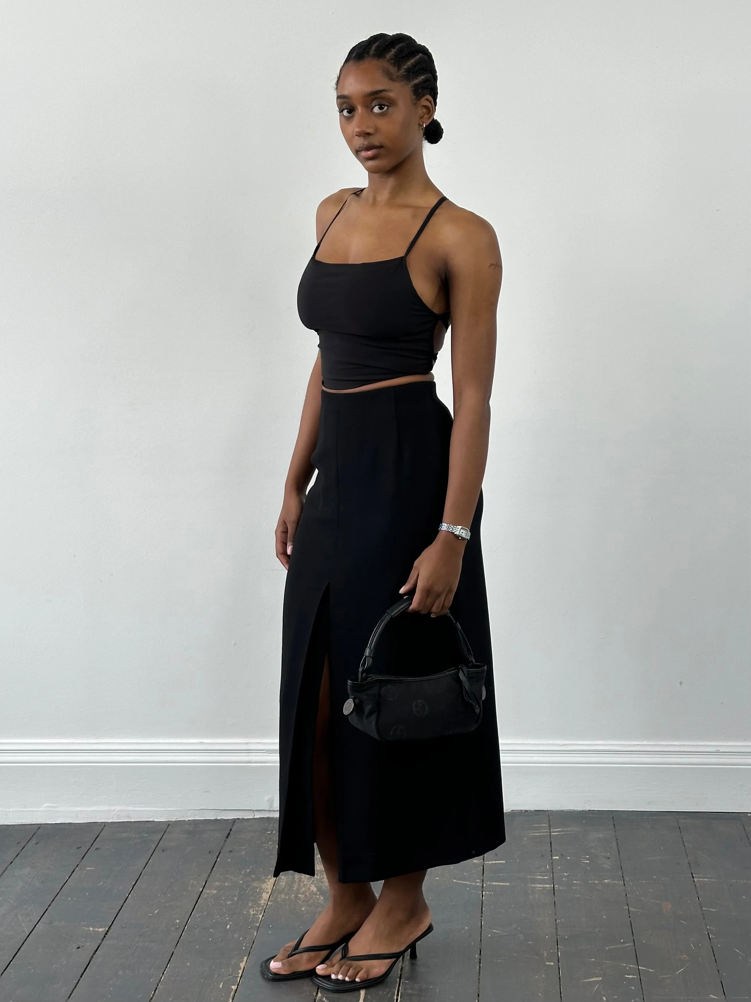 Jaeger 1990s Pure Wool Side Split Maxi Skirt - W24 - Image 25