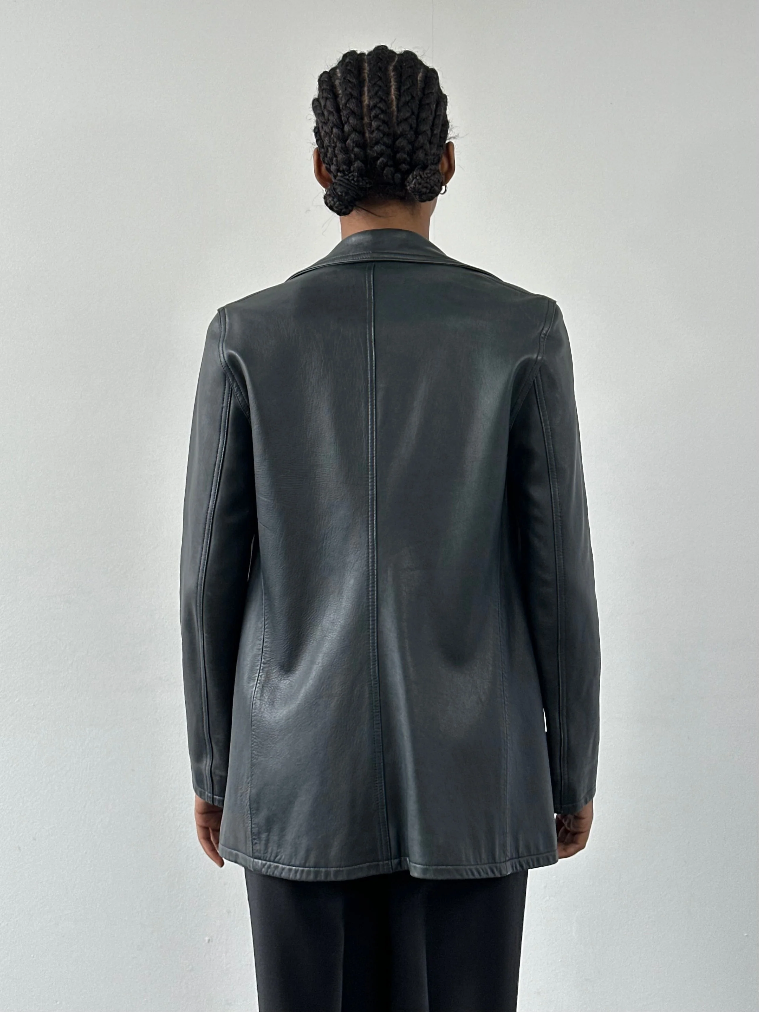 Jaeger 2000s Double Breasted Leather Jacket - Image 10