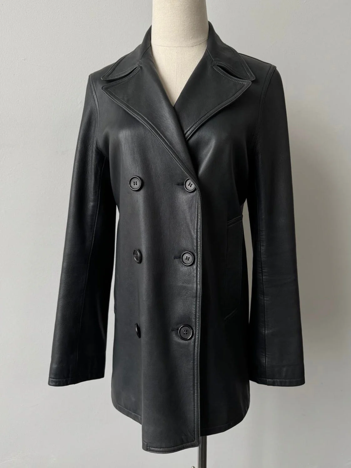 Jaeger 2000s Double Breasted Leather Jacket - Image 24