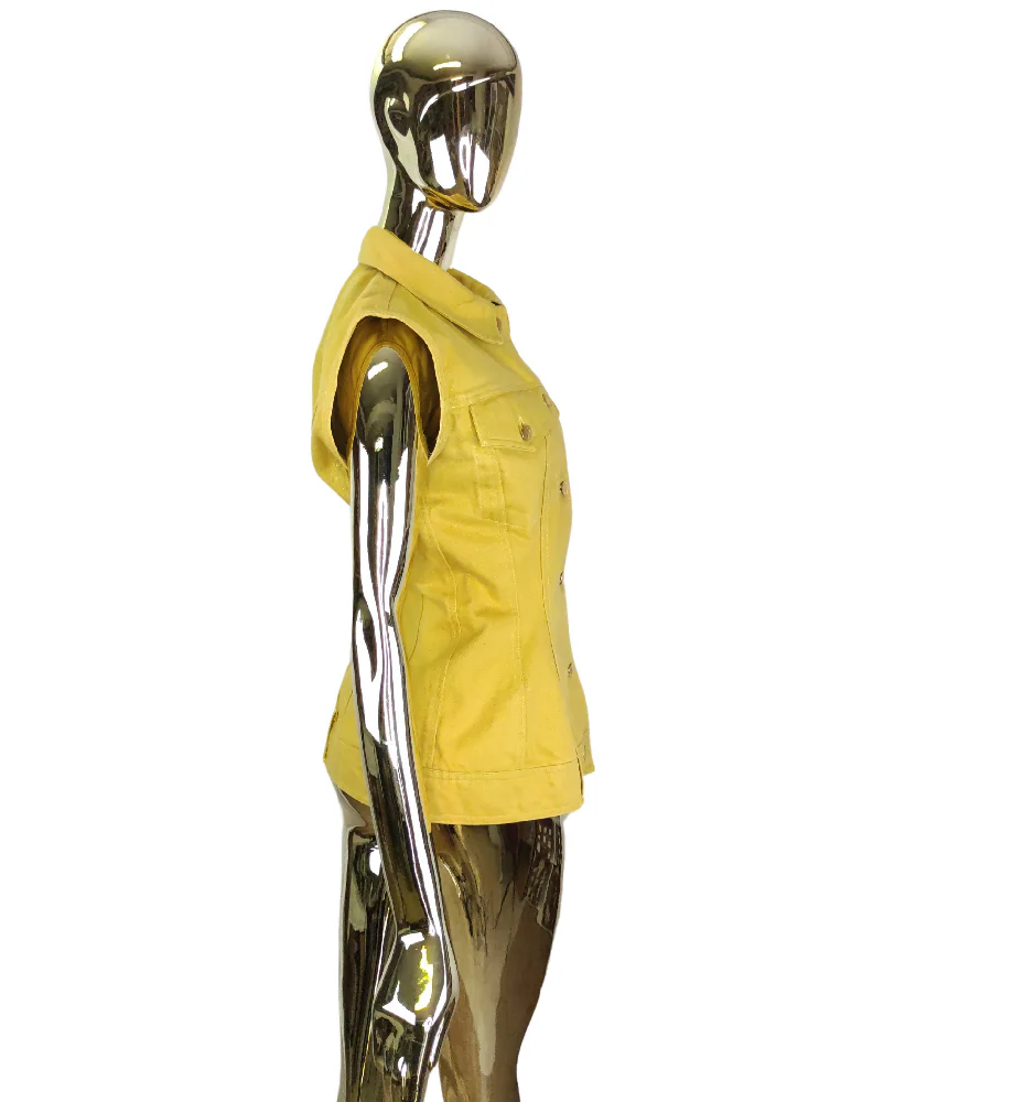 JUNIOR GAULTIER S/S 1989 YELLOW DENIM VEST - Image 3