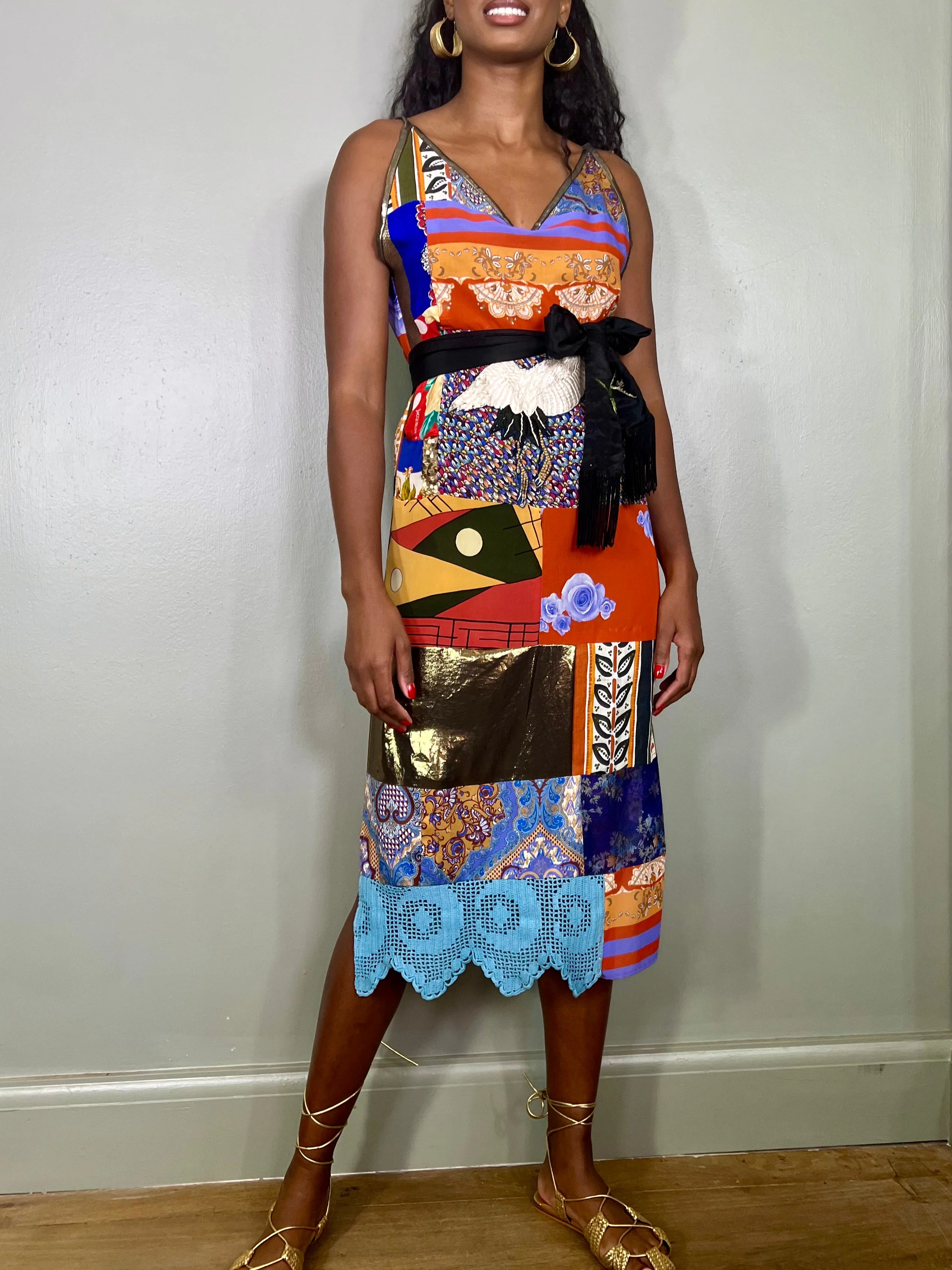 Leora, patchwork mixed print dress - Image 18