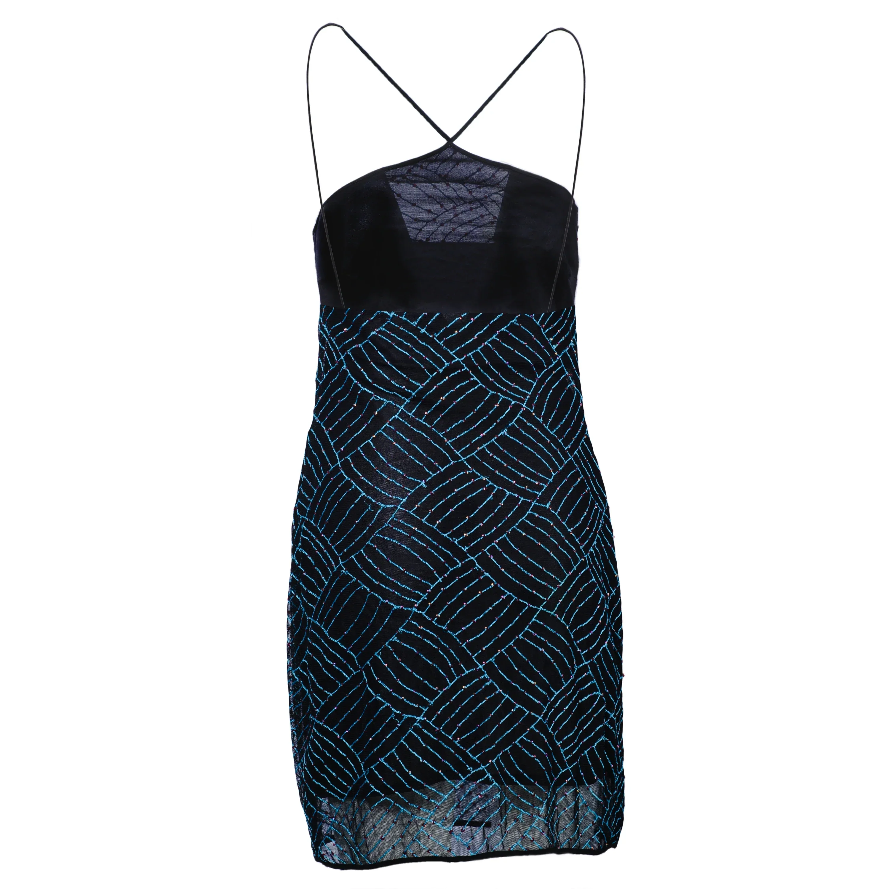 Lili Petrus Mini Dress with Sequins and Criss-Cross Straps - '10s - Image 15