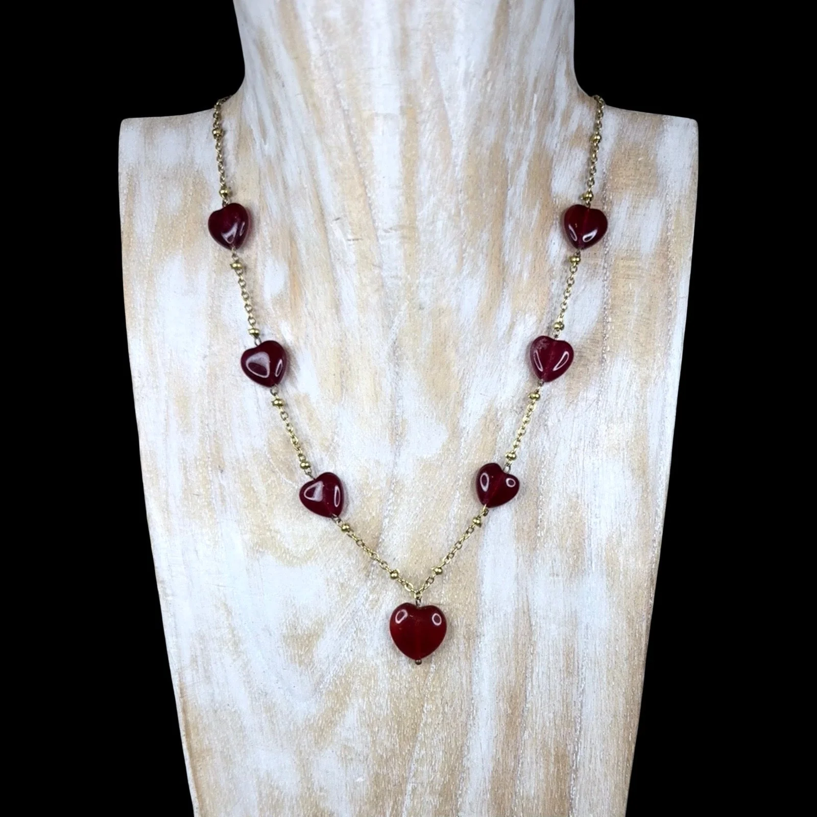 Love Collection Heart Necklace - Chalcedony - 22kt Gold Vermeil - CLARKE PALMER - Image 5