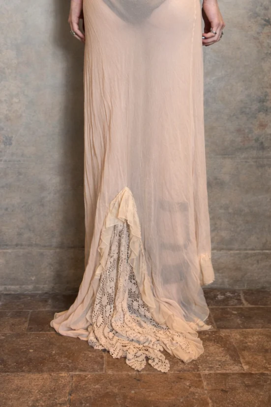Lupa, 90s bias cut chiffon and crochet frill dress - Image 10