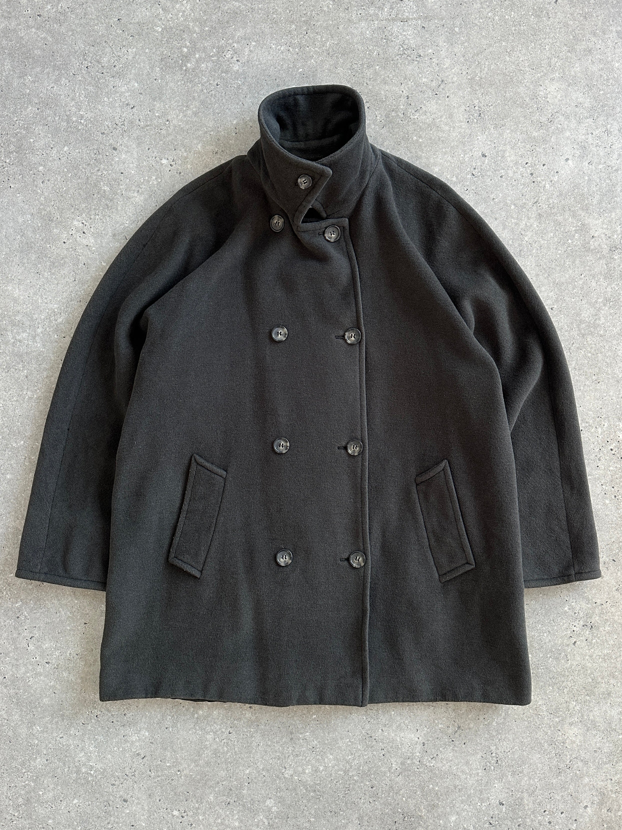 Marella 1990s Virgin Wool Double Breasted Coat - L/XL - Image 3