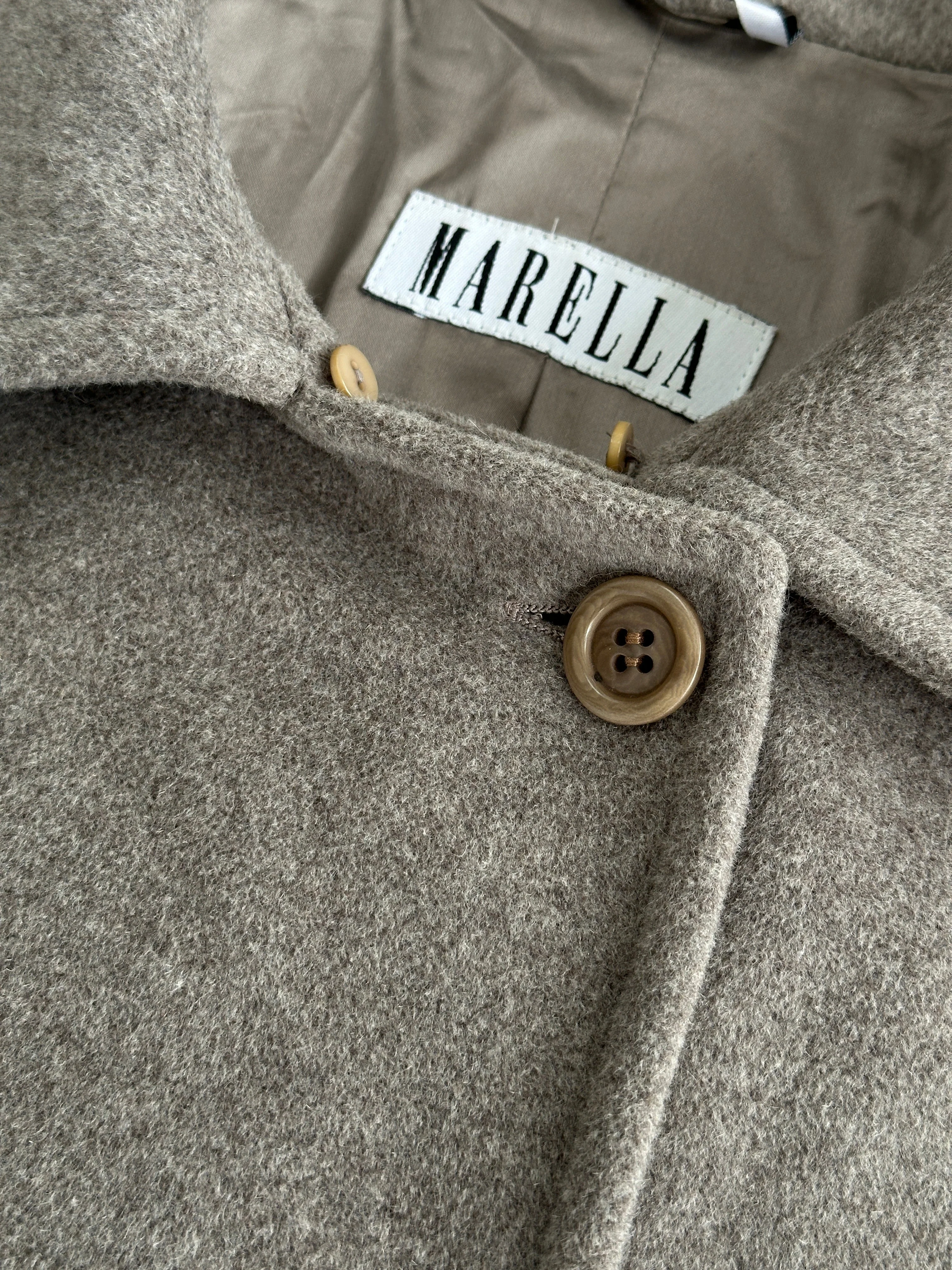 Marella 1990s Virgin Wool Single Breasted Coat – XL - Image 6