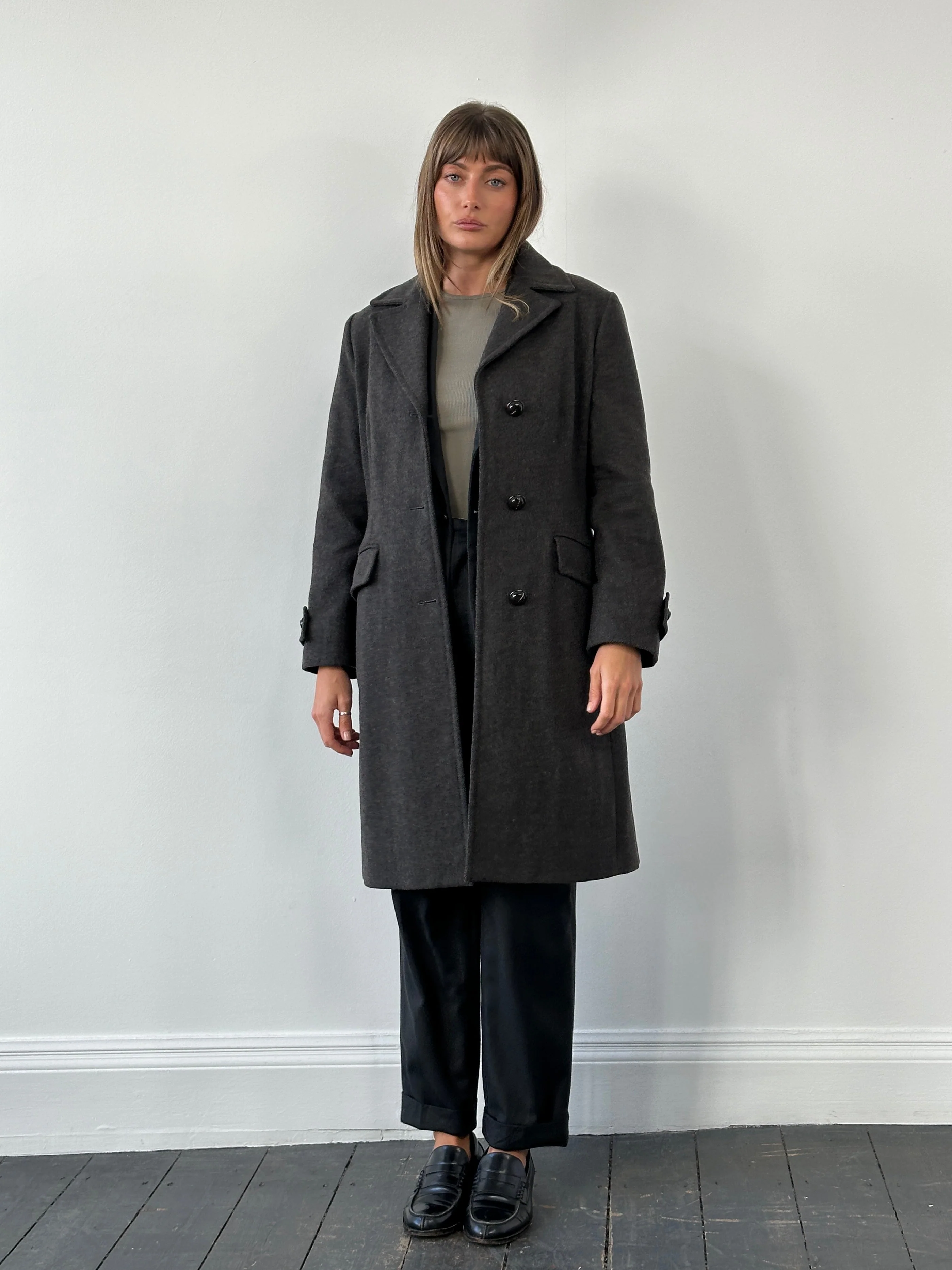 Marella 2000s Wool Single Breasted Coat - M - Image 4