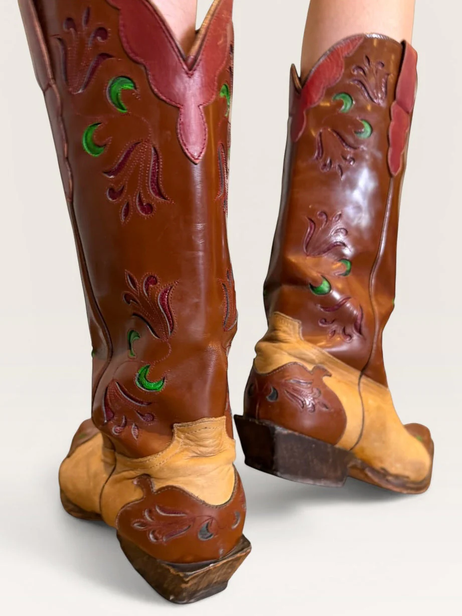 Marfa, original 70s tooled hand painted cowboy boots - Image 19