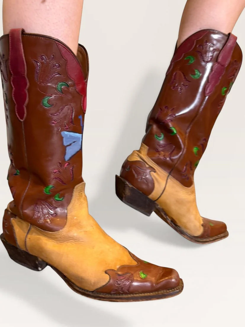 Marfa, original 70s tooled hand painted cowboy boots - Image 22