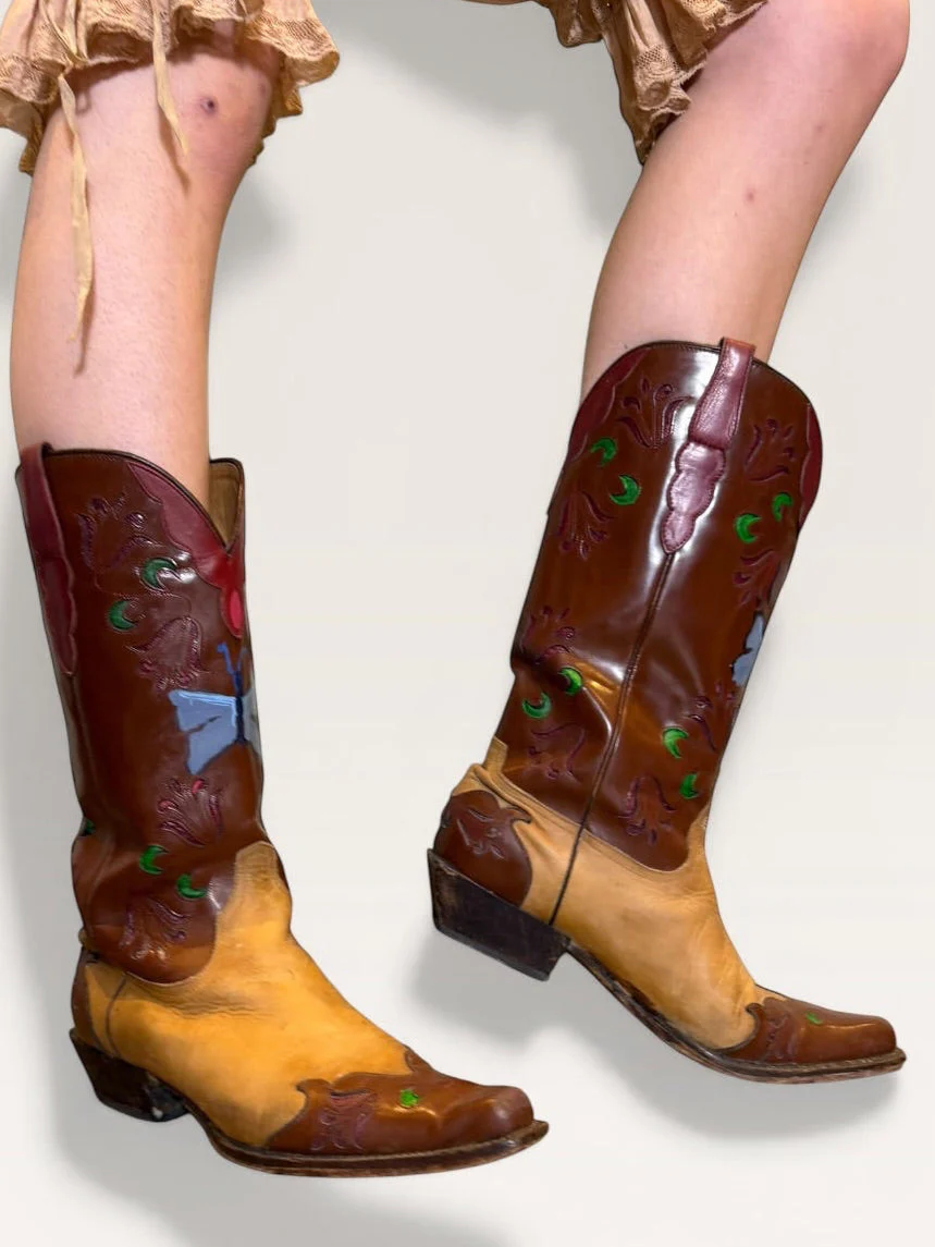 Marfa, original 70s tooled hand painted cowboy boots - Image 23