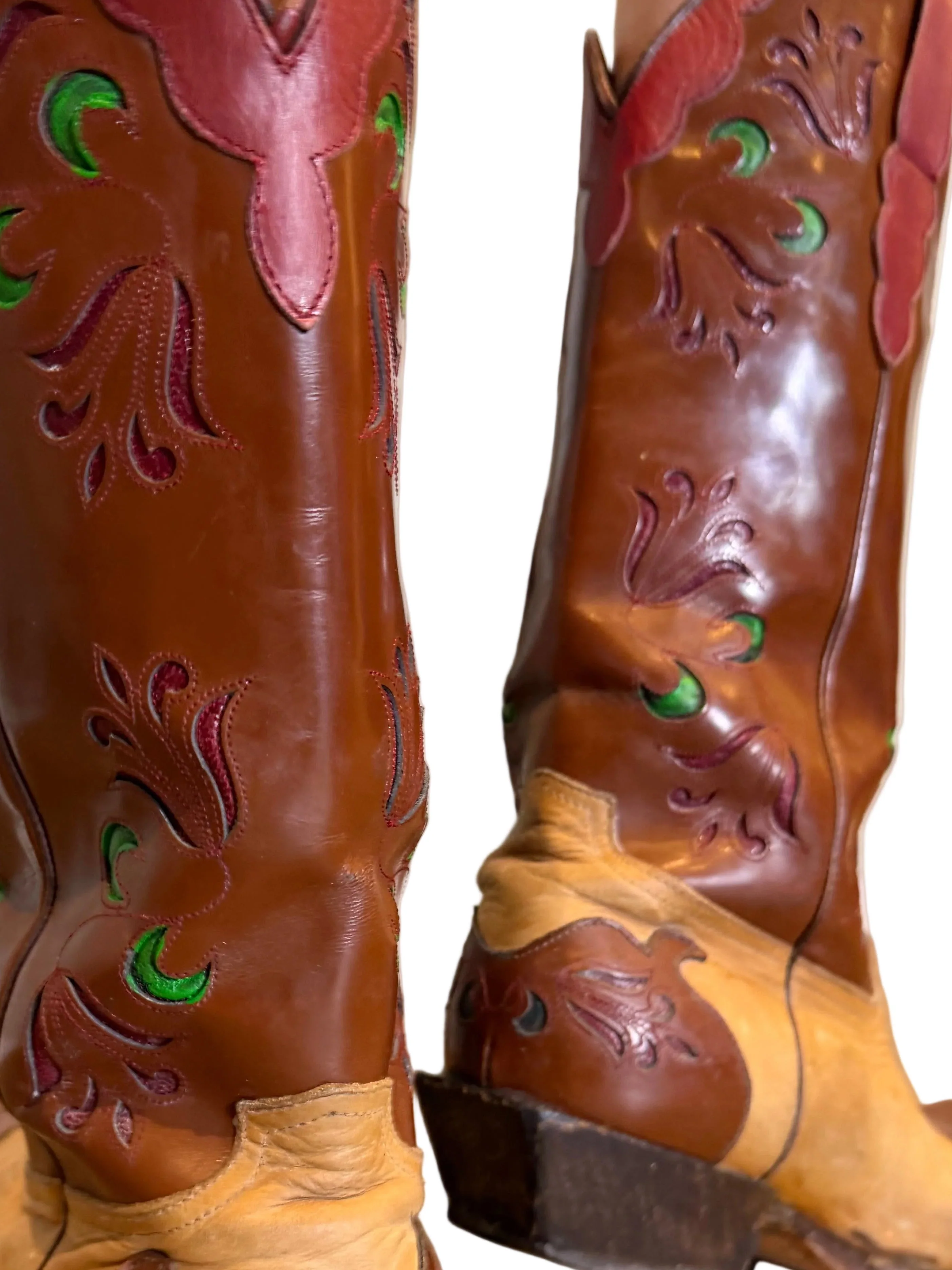 Marfa, original 70s tooled hand painted cowboy boots - Image 27