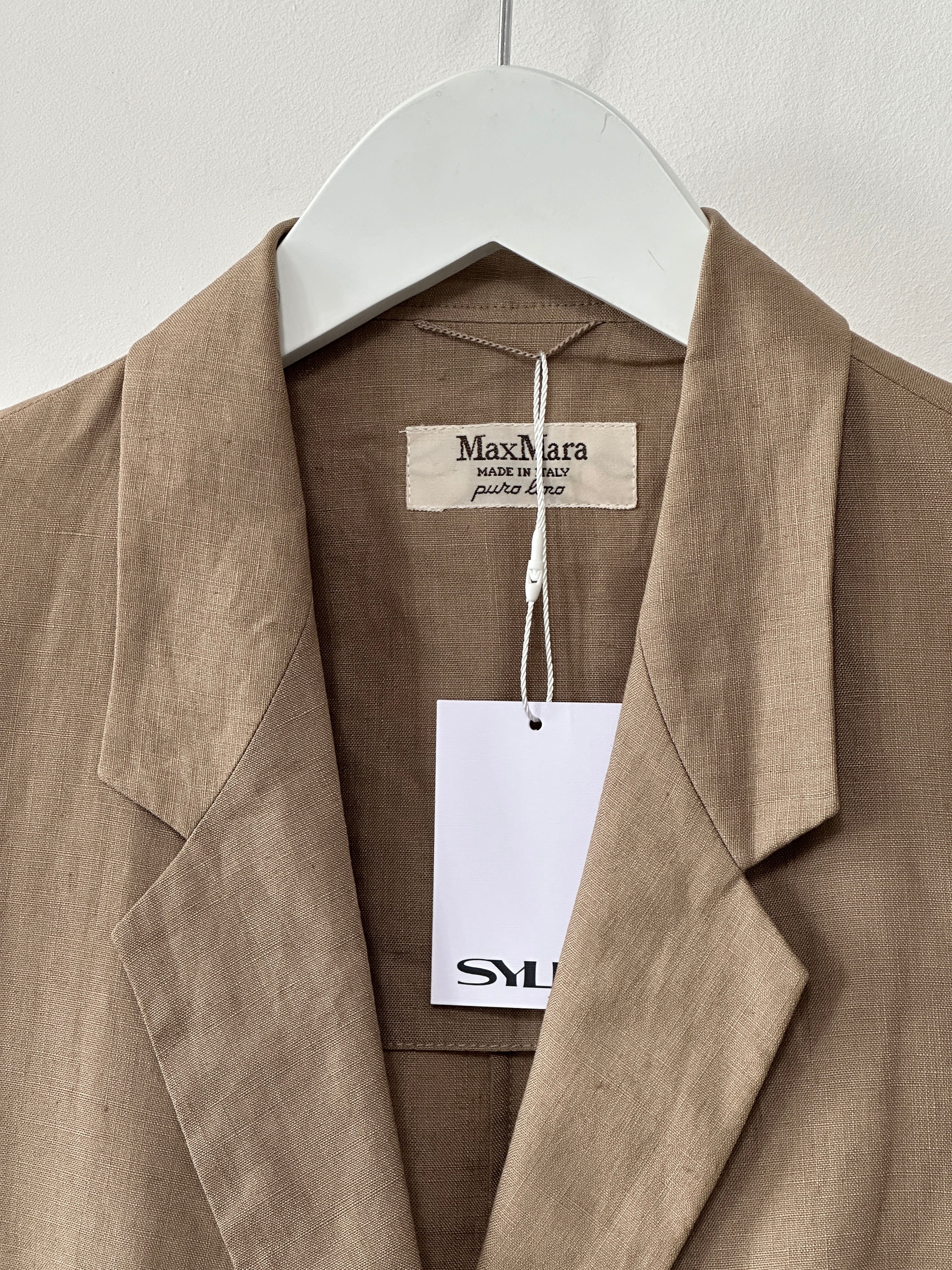 Max Mara 80s Pure Linen Lightweight Single Breasted Blazer - S - Image 3