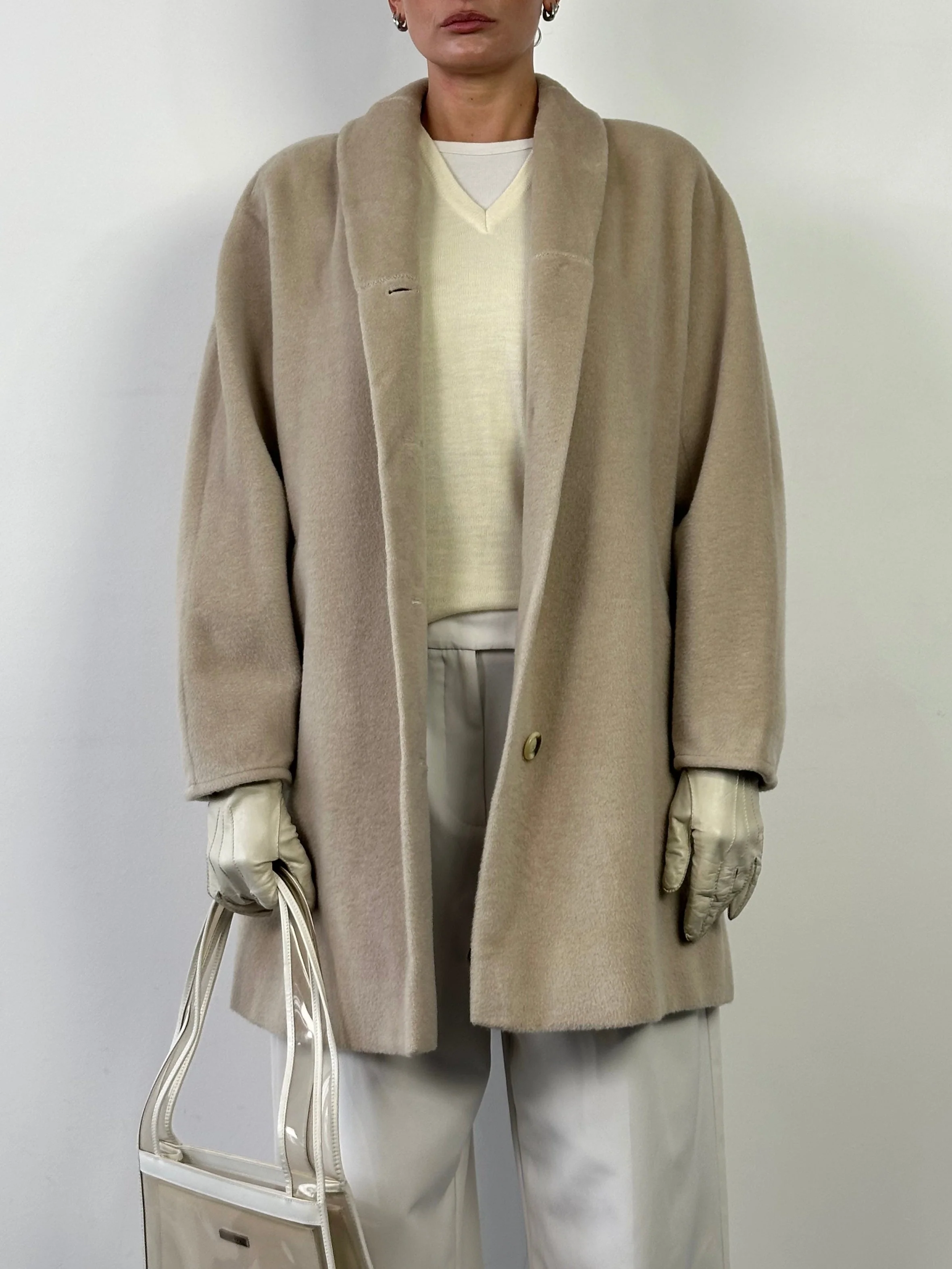 Max Mara Brushed Wool Cashmere Single Breasted Coat - M/L - Image 14