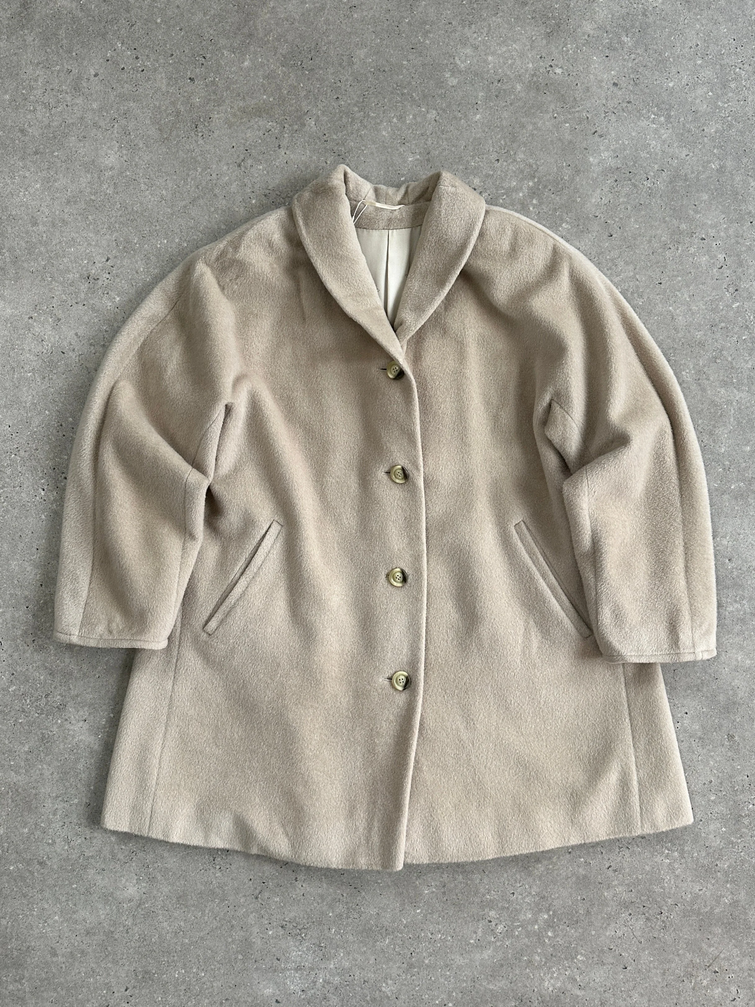 Max Mara Brushed Wool Cashmere Single Breasted Coat - M/L - Image 3