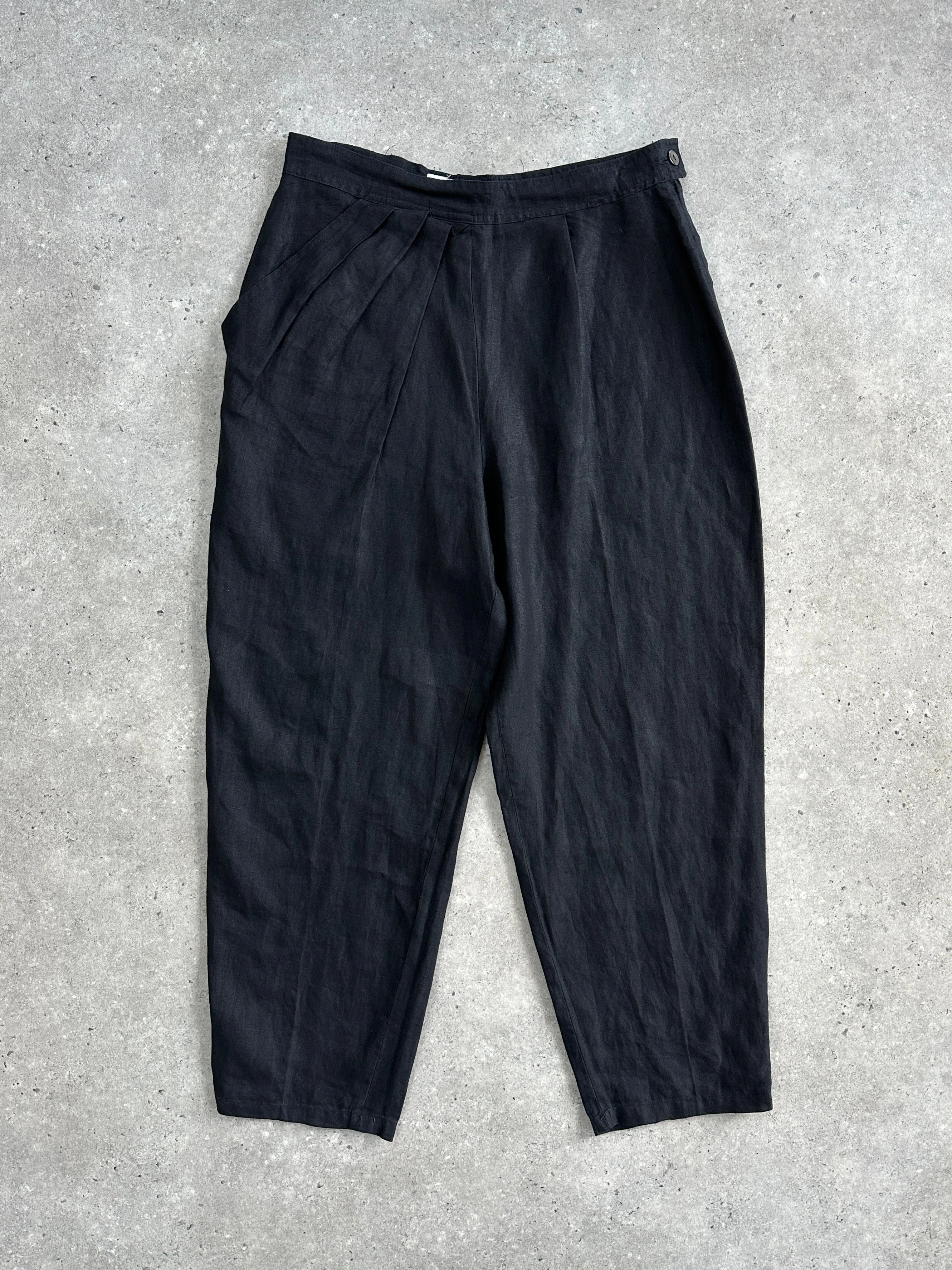 Max Mara Pure Linen Tapered Leg High Waisted Trousers - W28
