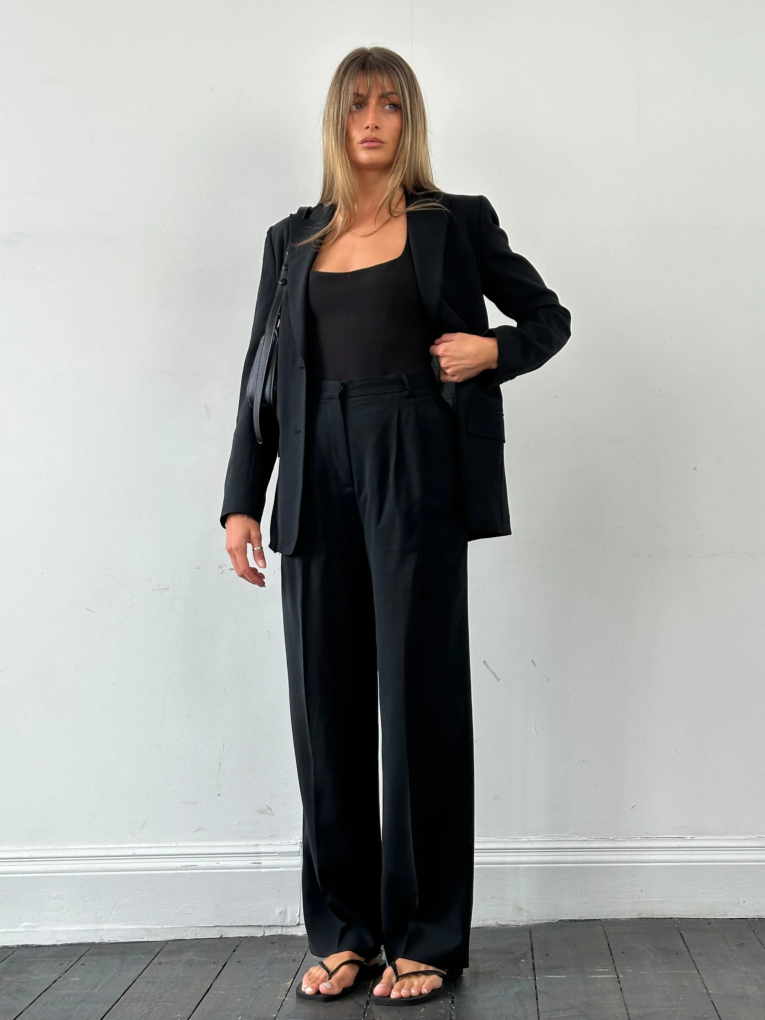 Max Mara Virgin Wool Mohair Unlined Single Breasted Suit - M