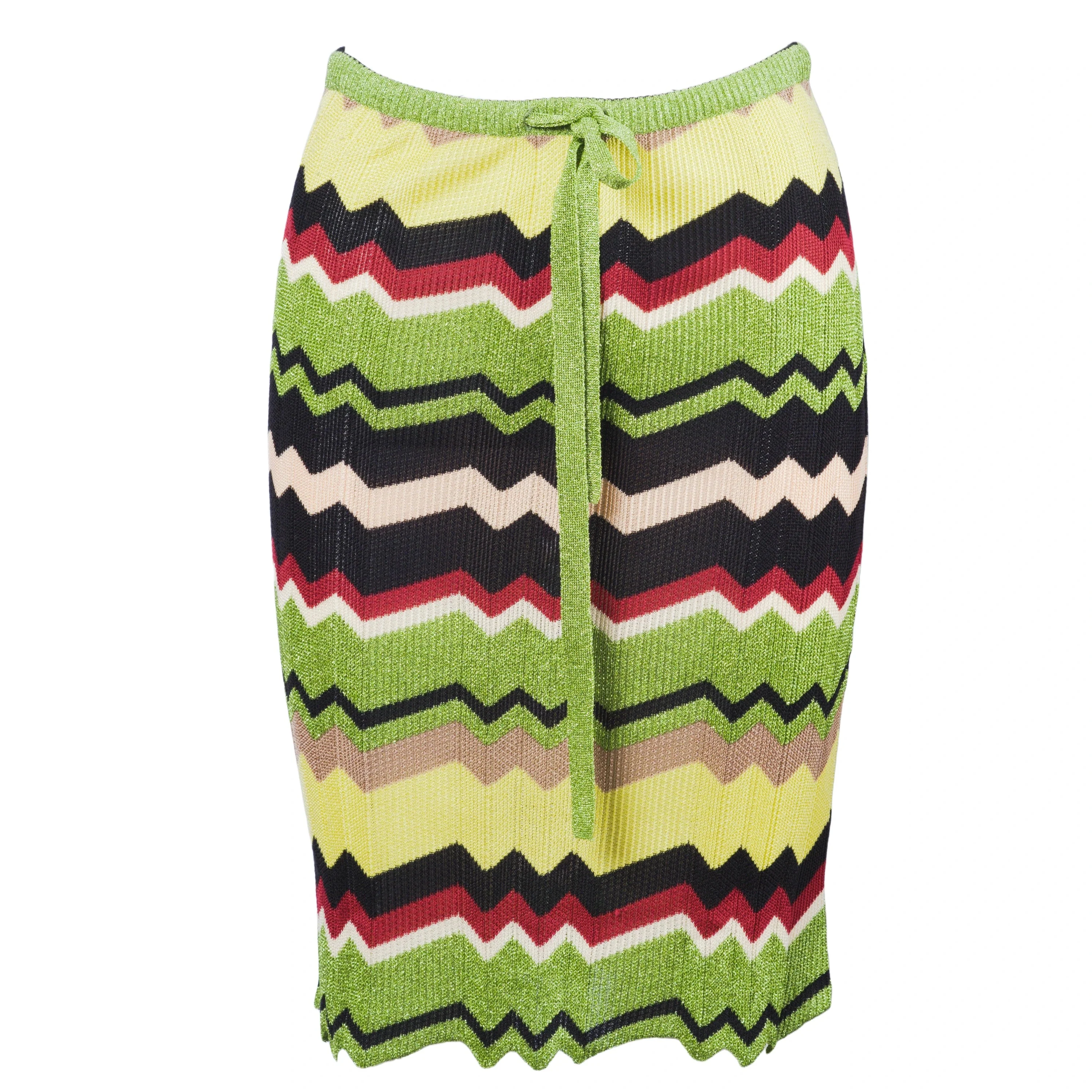 Missoni Zigzag Knitted Skirt - '00s
