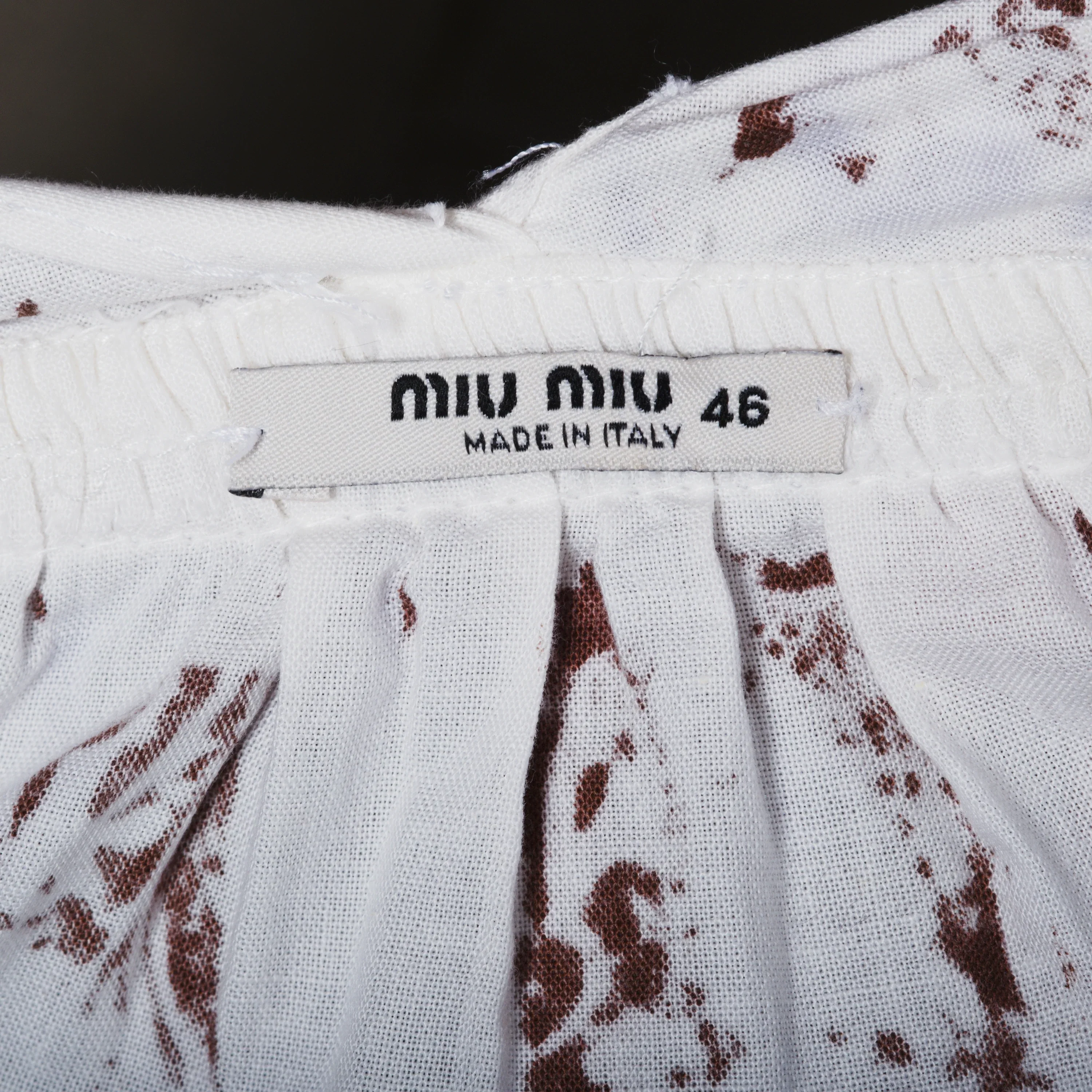 Miu Miu White Dress with Batik Pattern - '10s - Image 9