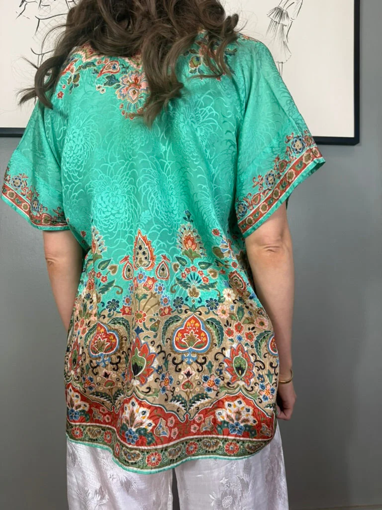 Monika, silk pongee Oriental top - Image 9