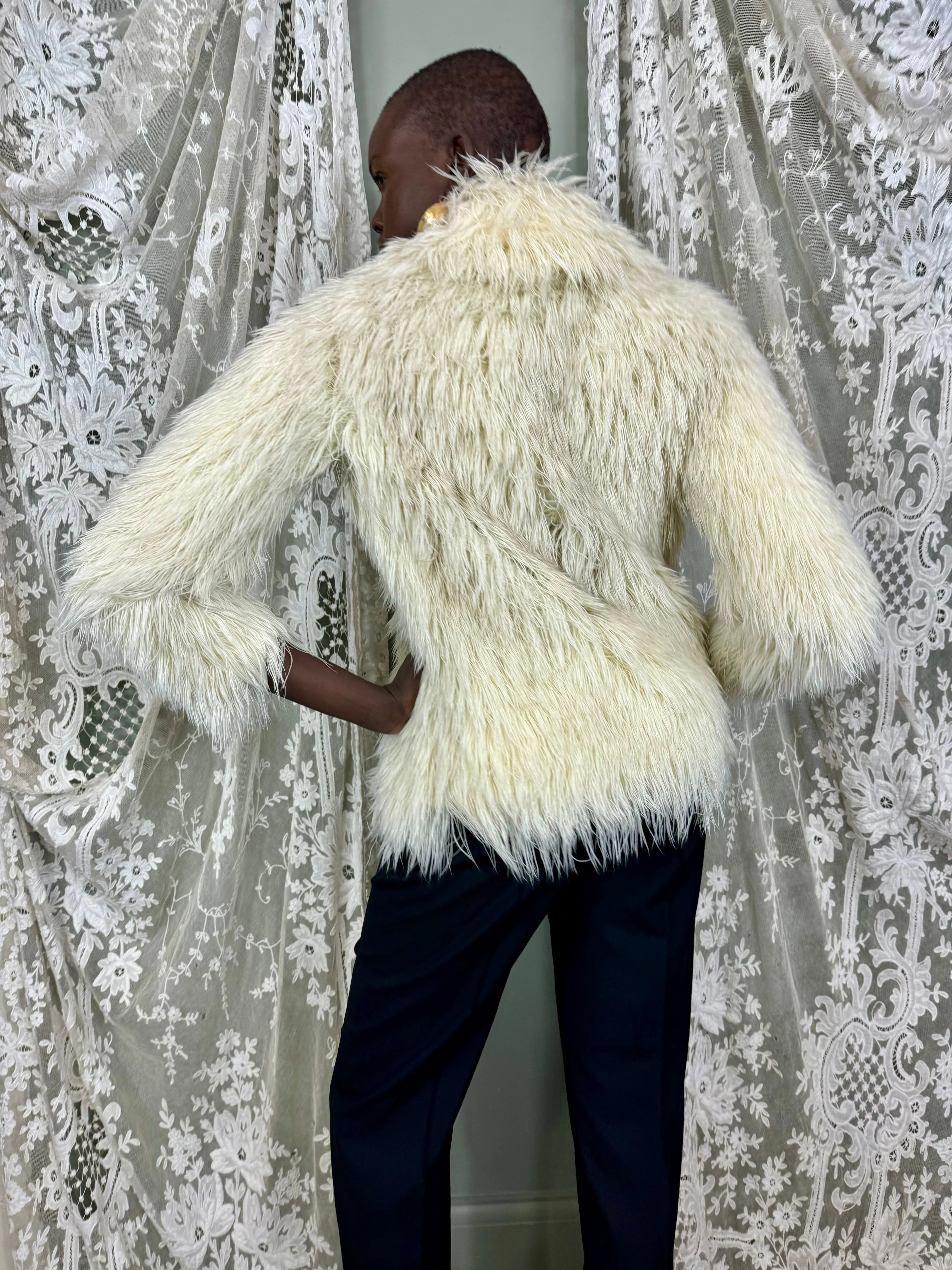 Neiman, 70s cream wool thread jacket - Image 10