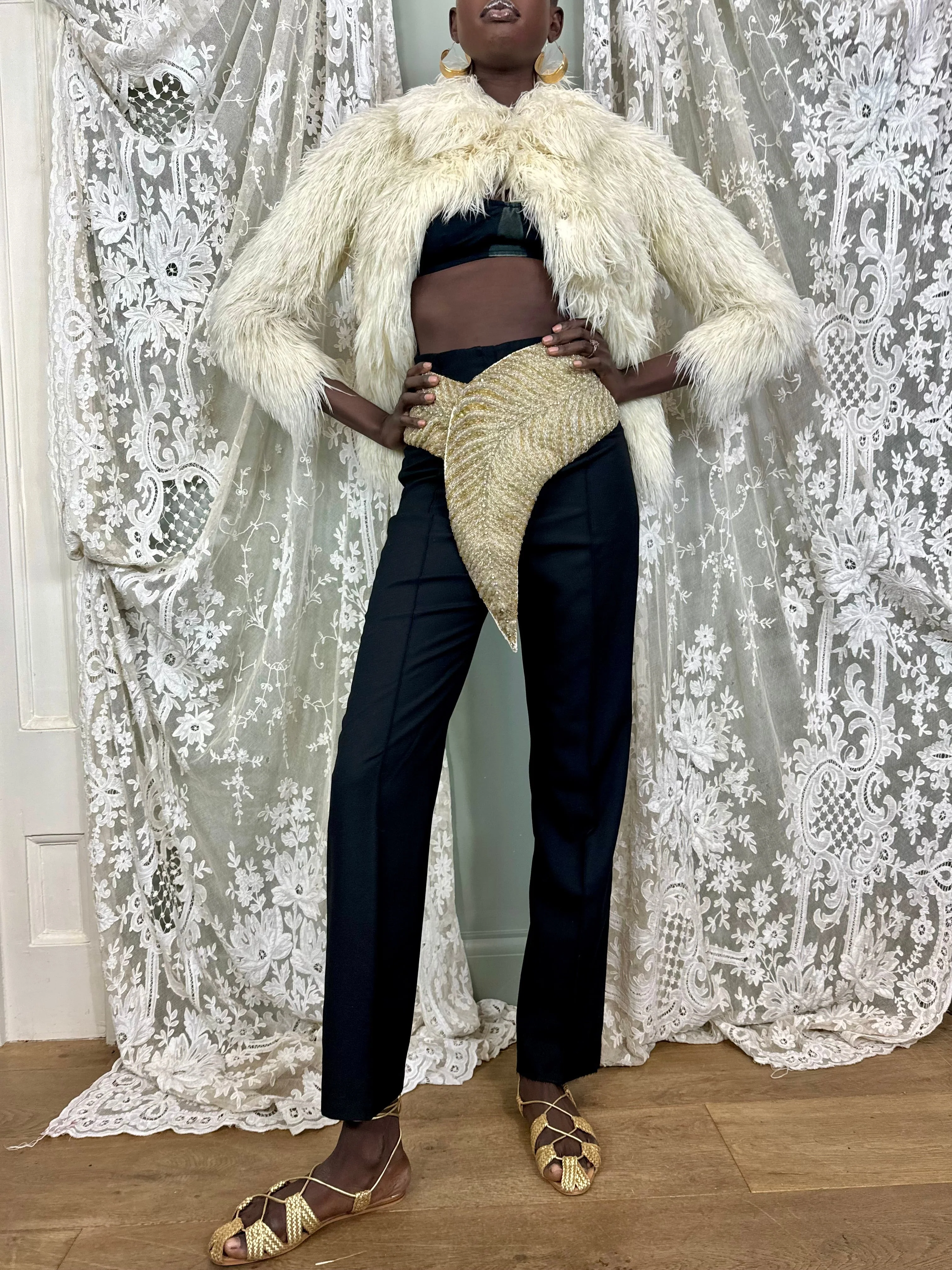 Neiman, 70s cream wool thread jacket - Image 12