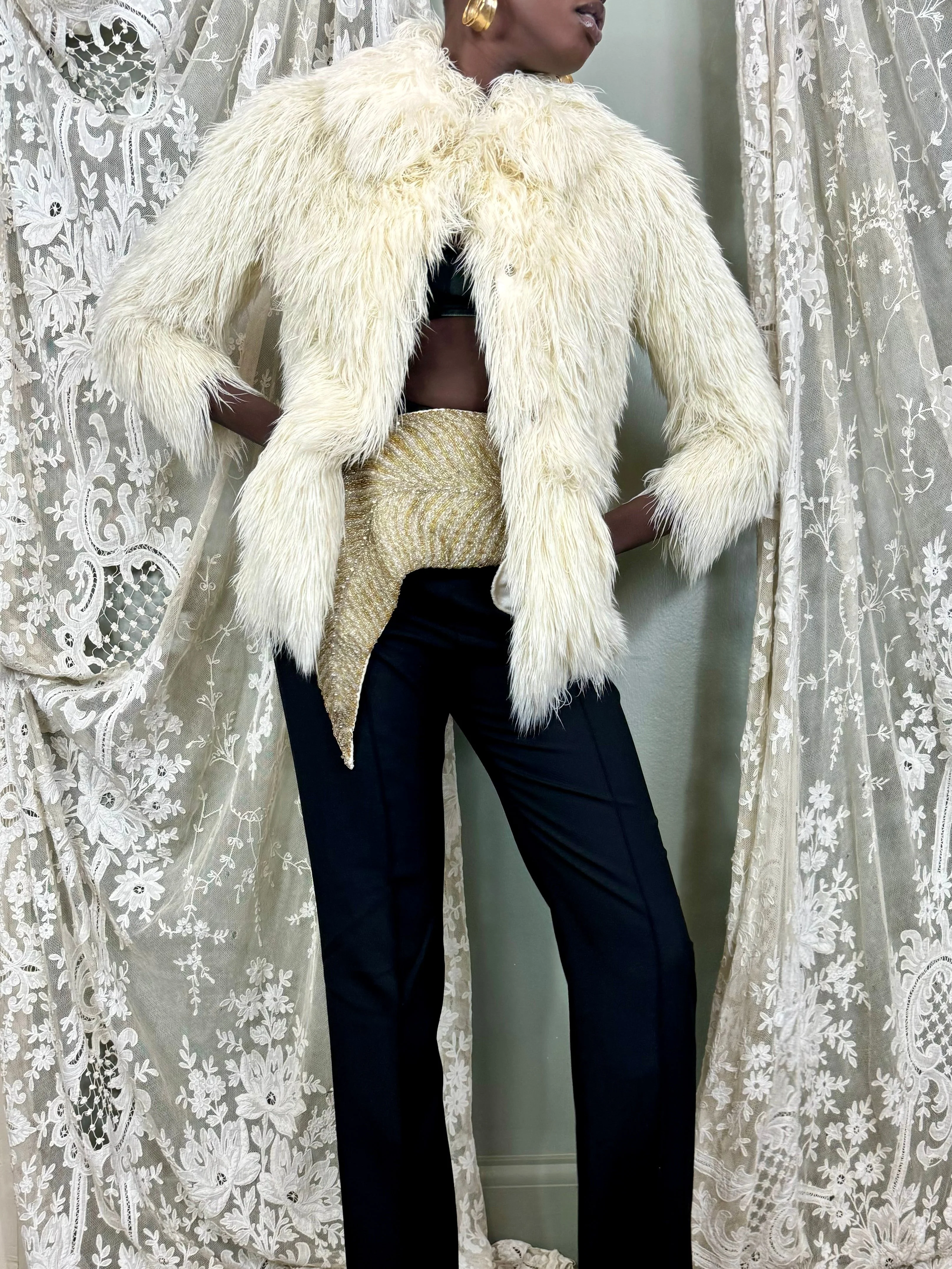 Neiman, 70s cream wool thread jacket - Image 6