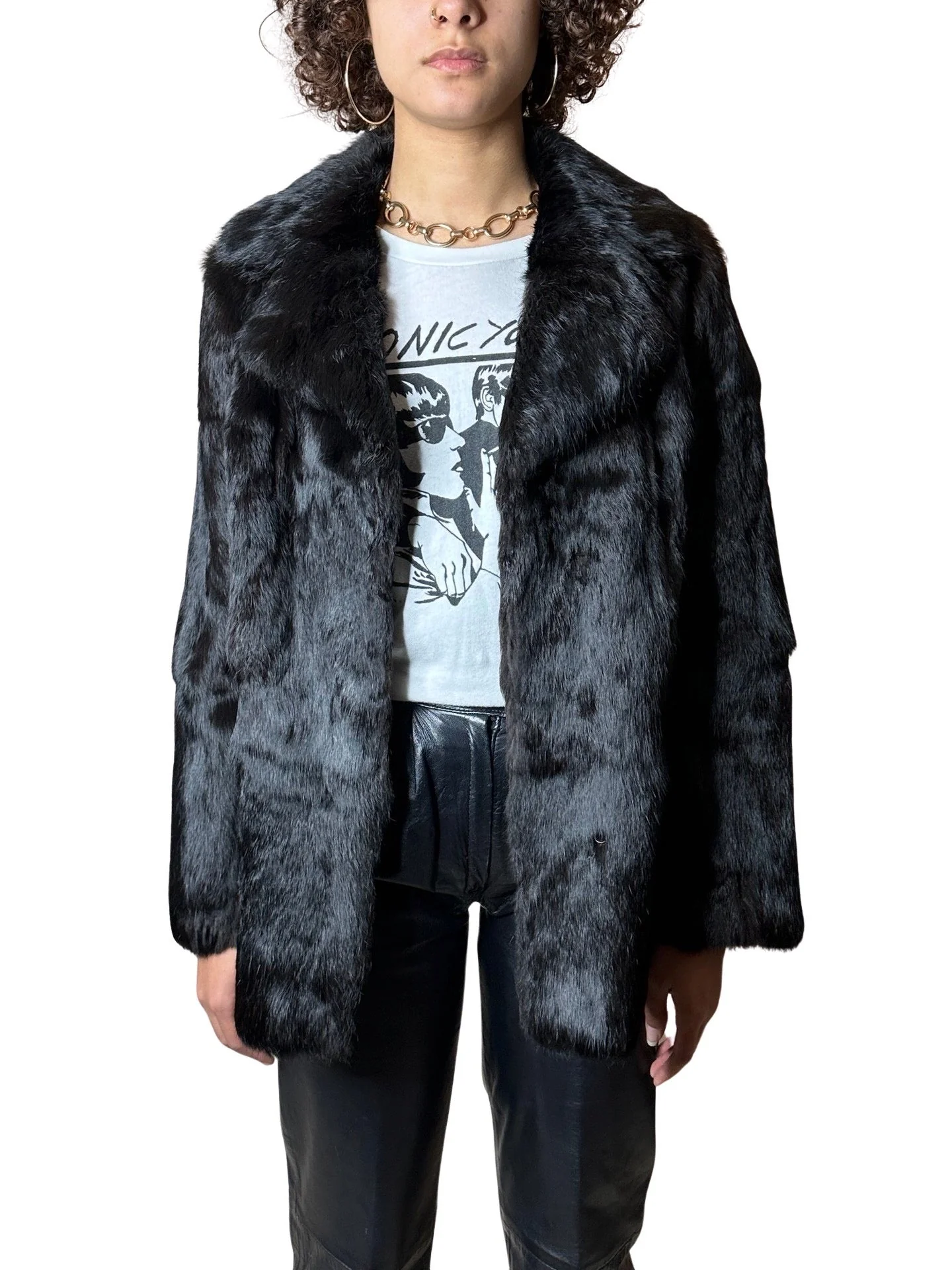 Original Vintage 1970's Dark Brown Fur Coat UK 8 - 14 - Image 6