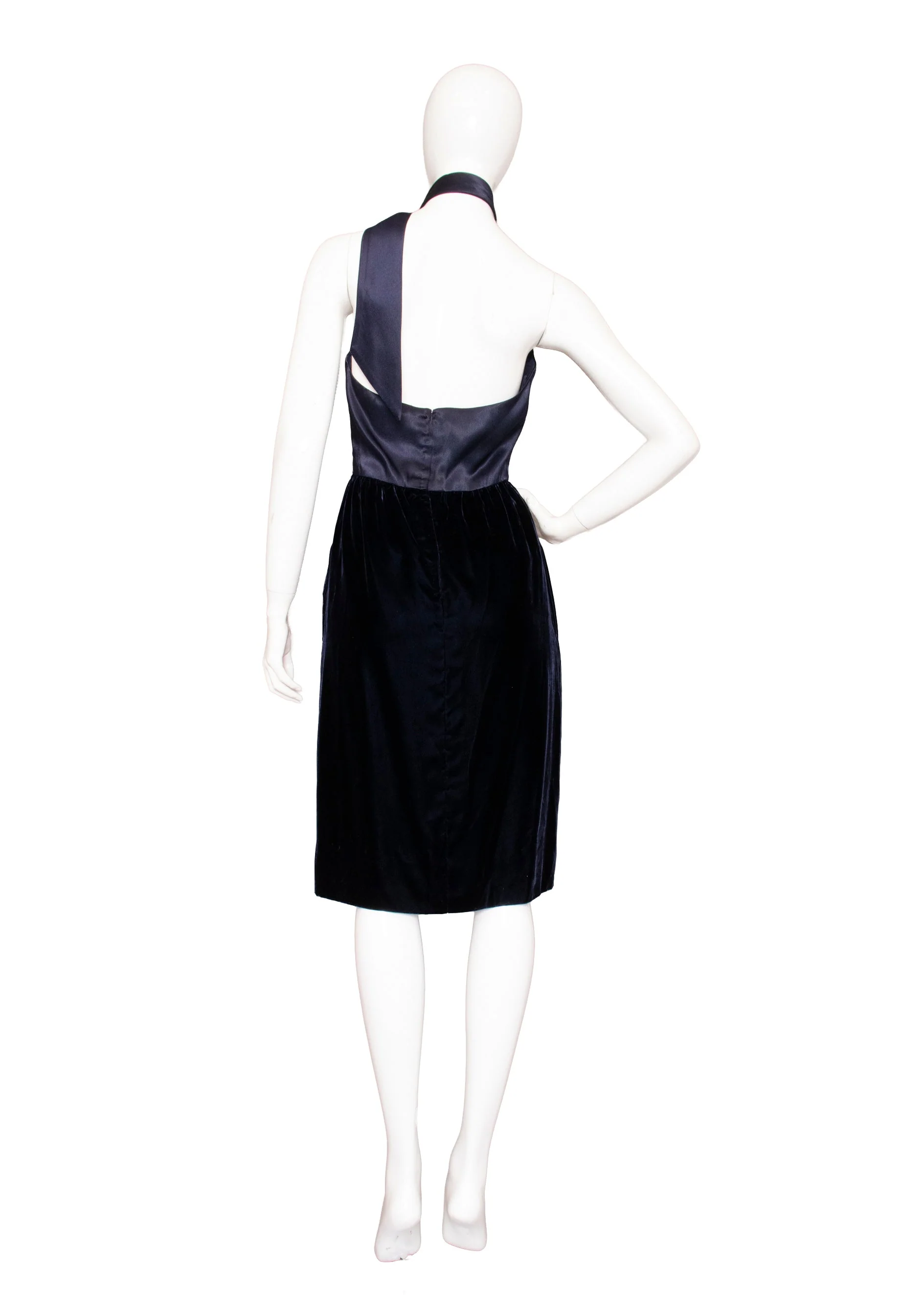 Oscar de la Renta Blue Velvet Dress - Image 2