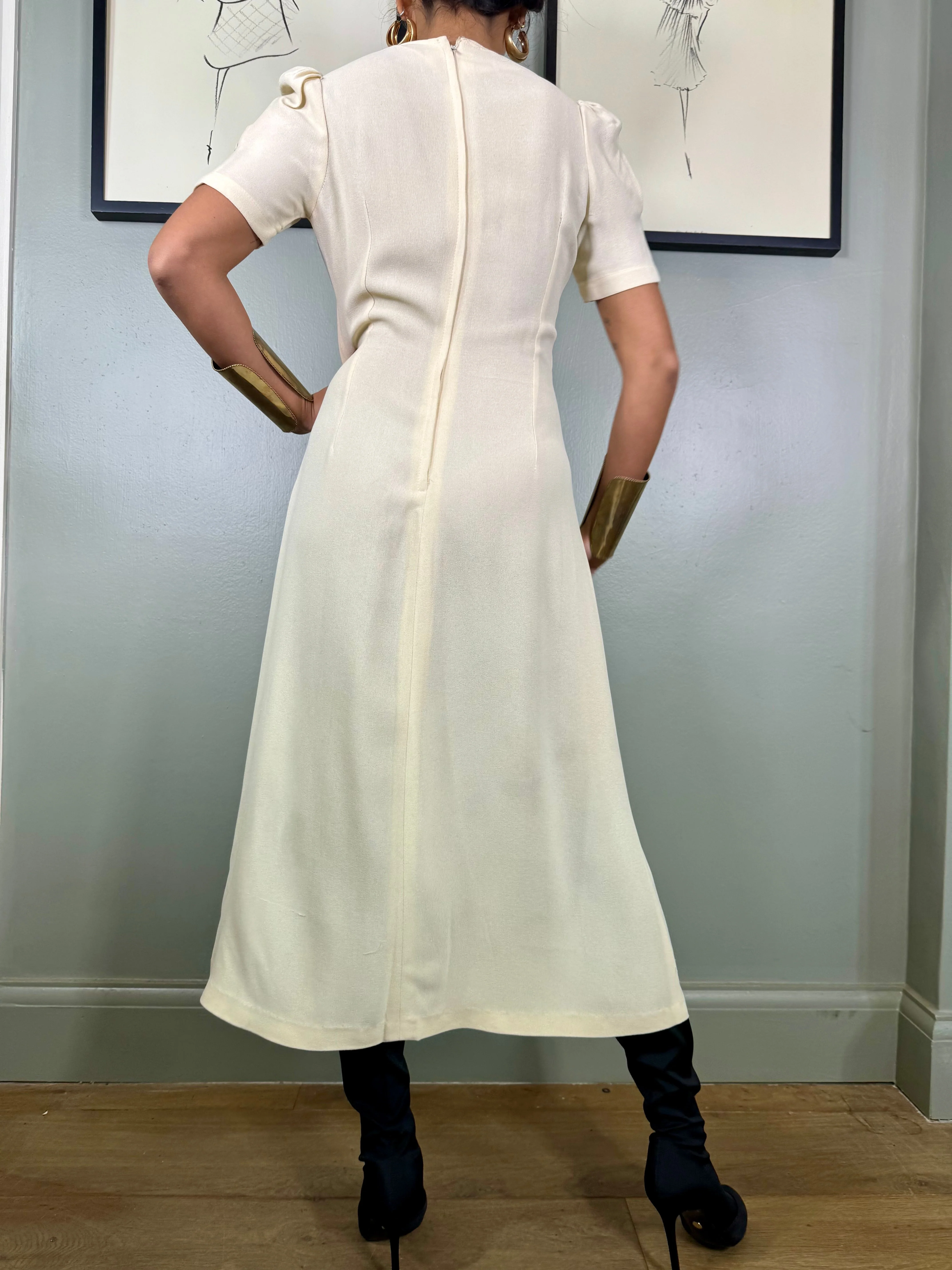Ossie Clark, for Radley cream crepe dress - Image 11
