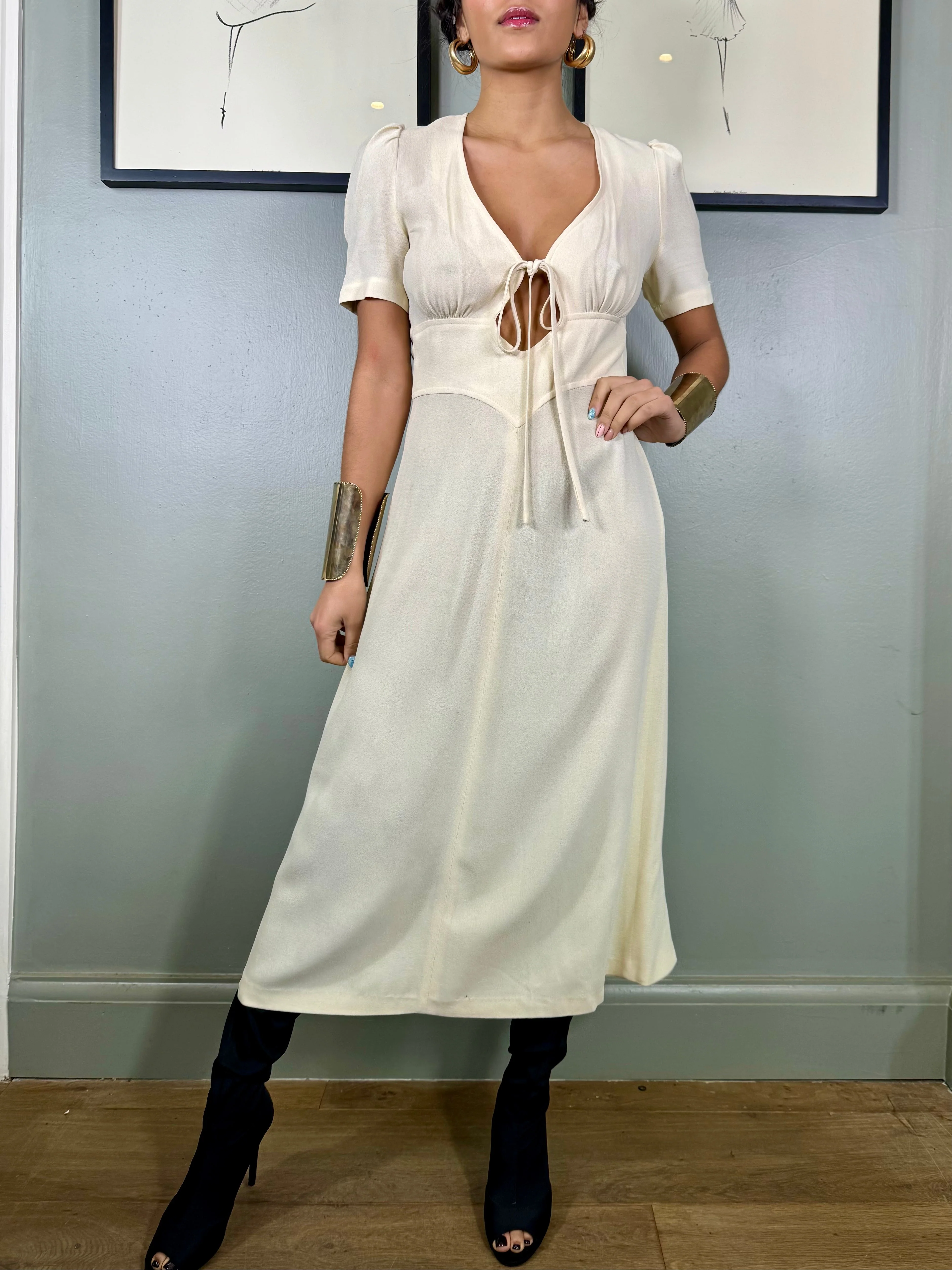 Ossie Clark, for Radley cream crepe dress - Image 16